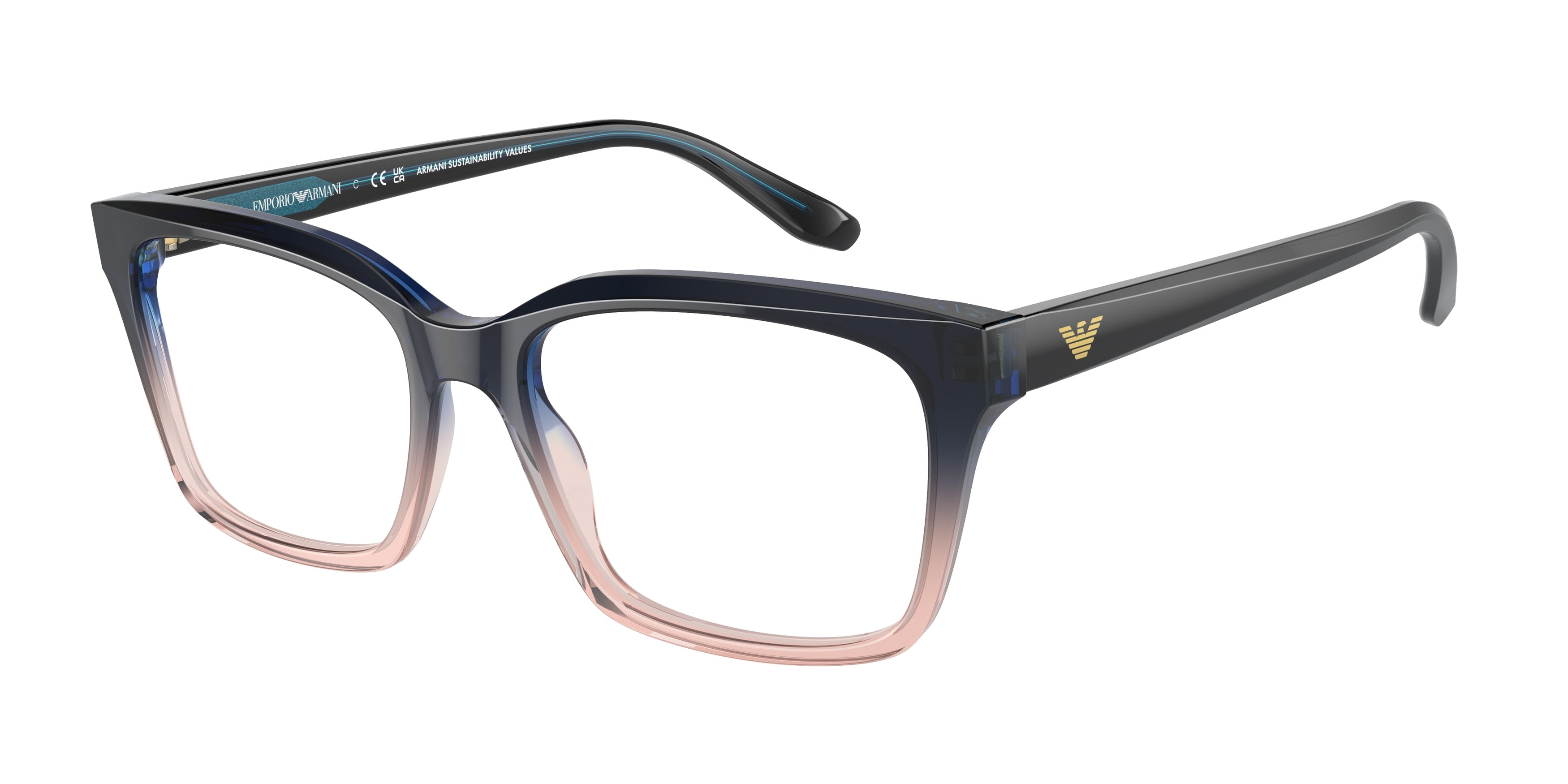 Emporio Armani EA3219 Cat Eye Eyeglasses  5991-Gradient Blue/Orange 54-140-17 - Color Map Blue