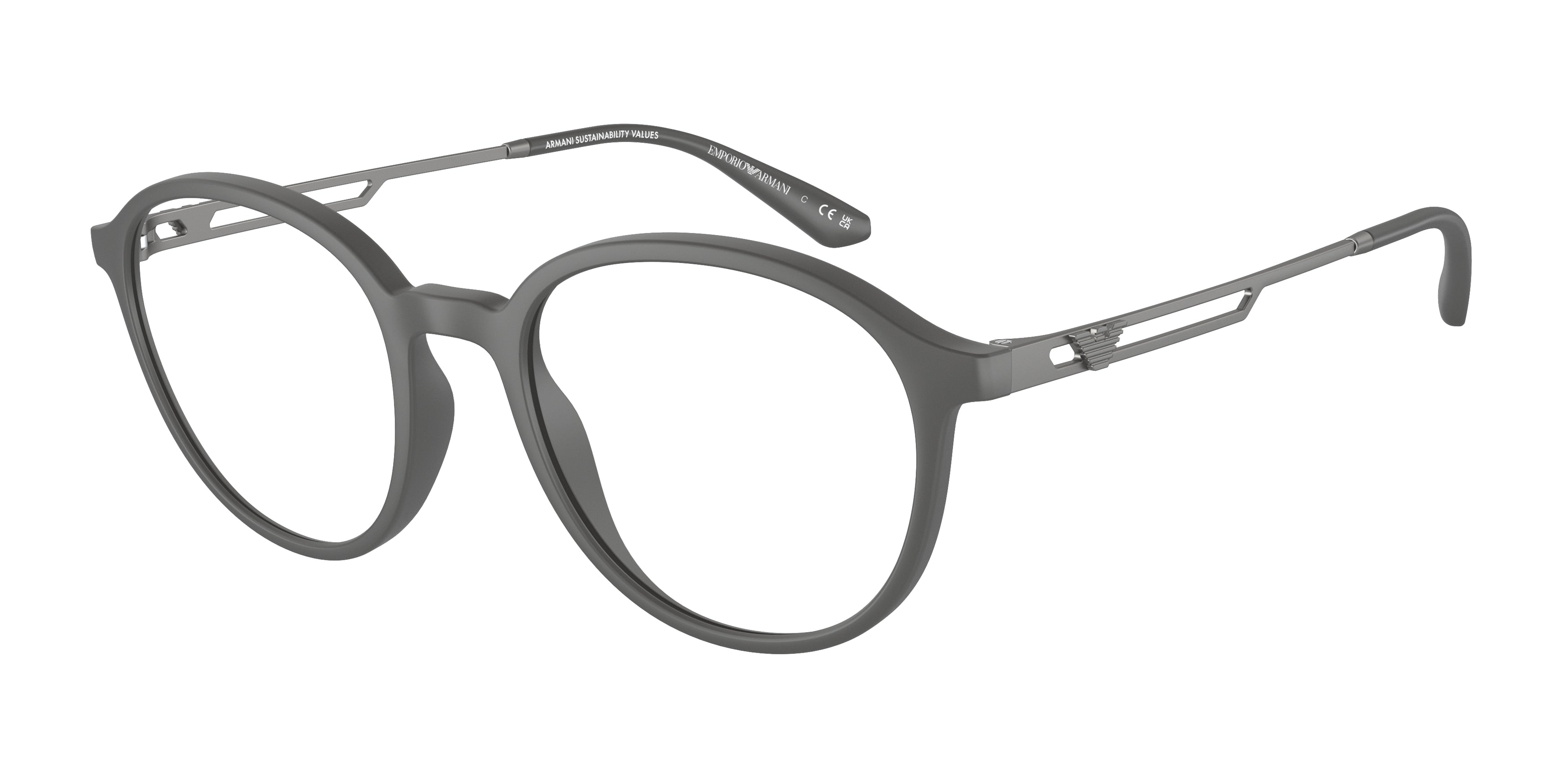 Emporio Armani EA3225 Phantos Eyeglasses  5060-Matte Grey 52-145-20 - Color Map Grey