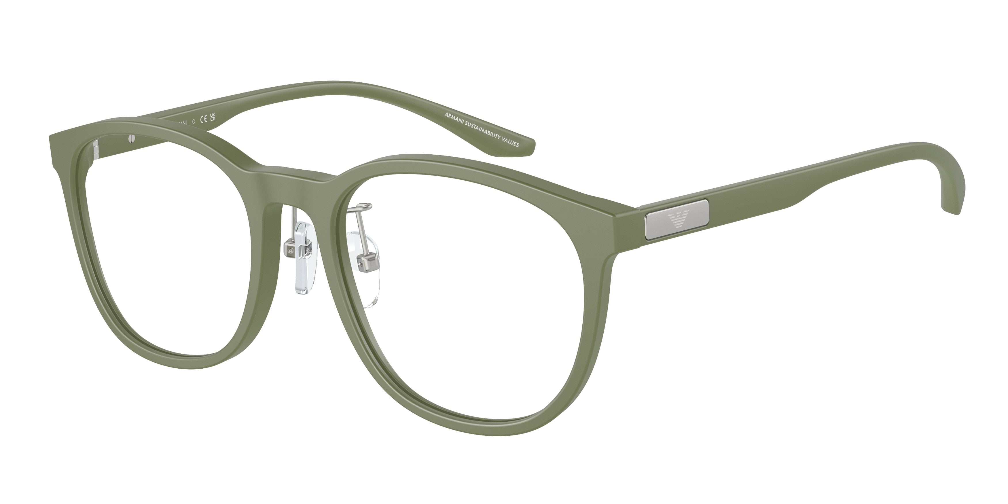 Emporio Armani EA3229F Phantos Eyeglasses  5424-Matte Sage Green 53-145-19 - Color Map Green