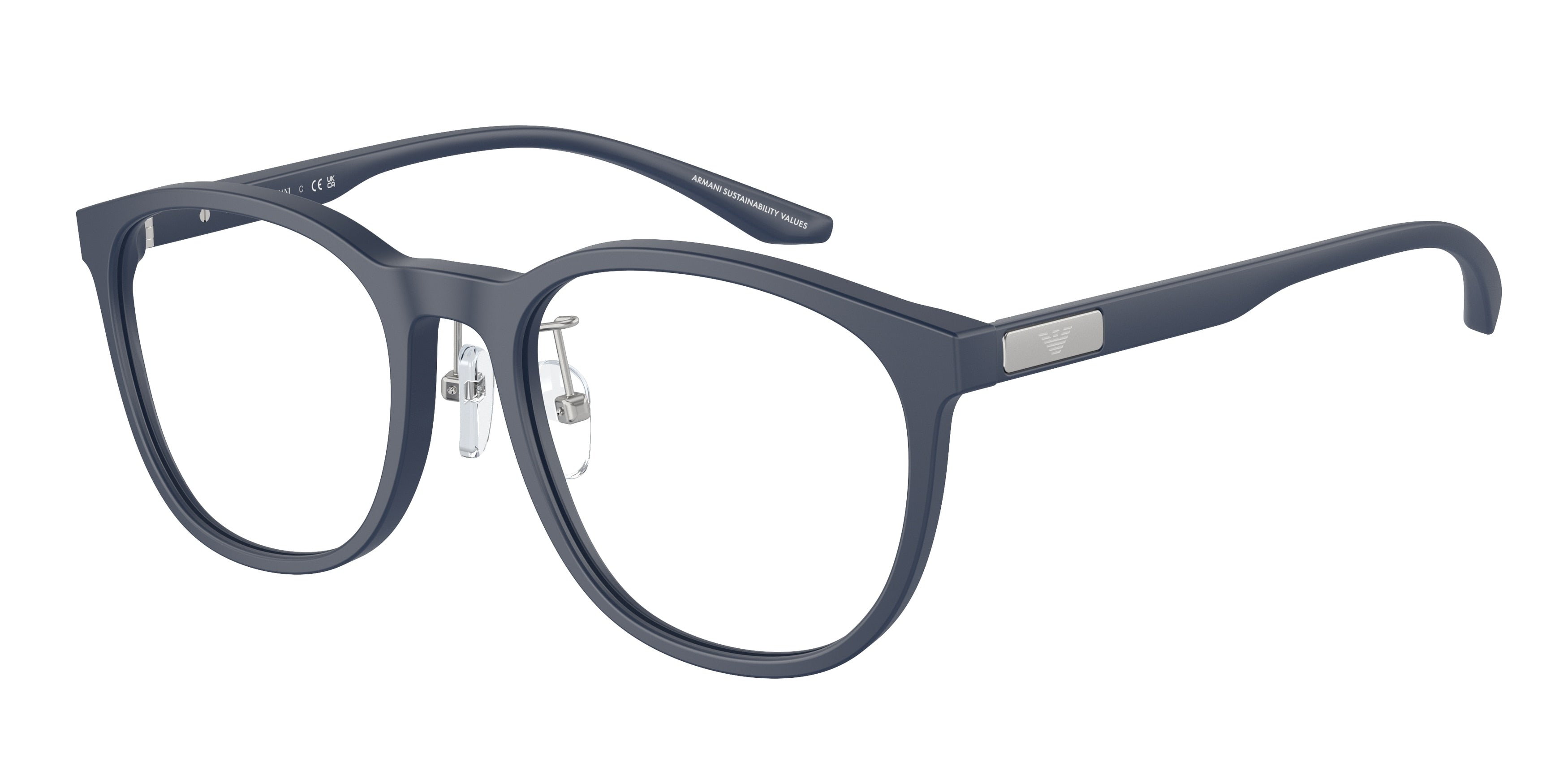 Emporio Armani EA3229F Phantos Eyeglasses  5763-Matte Bluette 53-145-19 - Color Map Blue