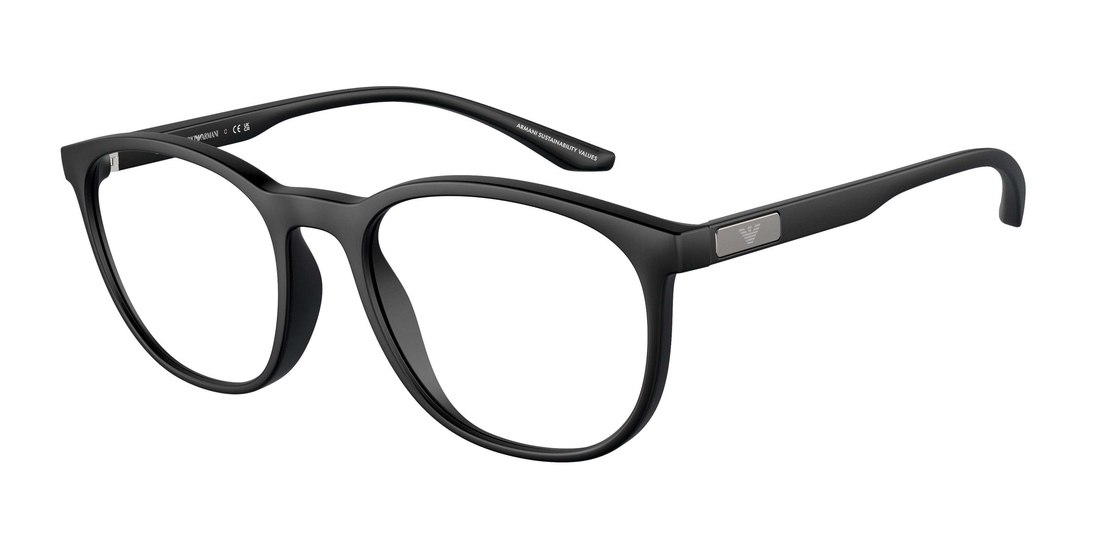 Emporio Armani EA3229 Phantos Eyeglasses  5001-Matte Black 53-145-19 - Color Map Black