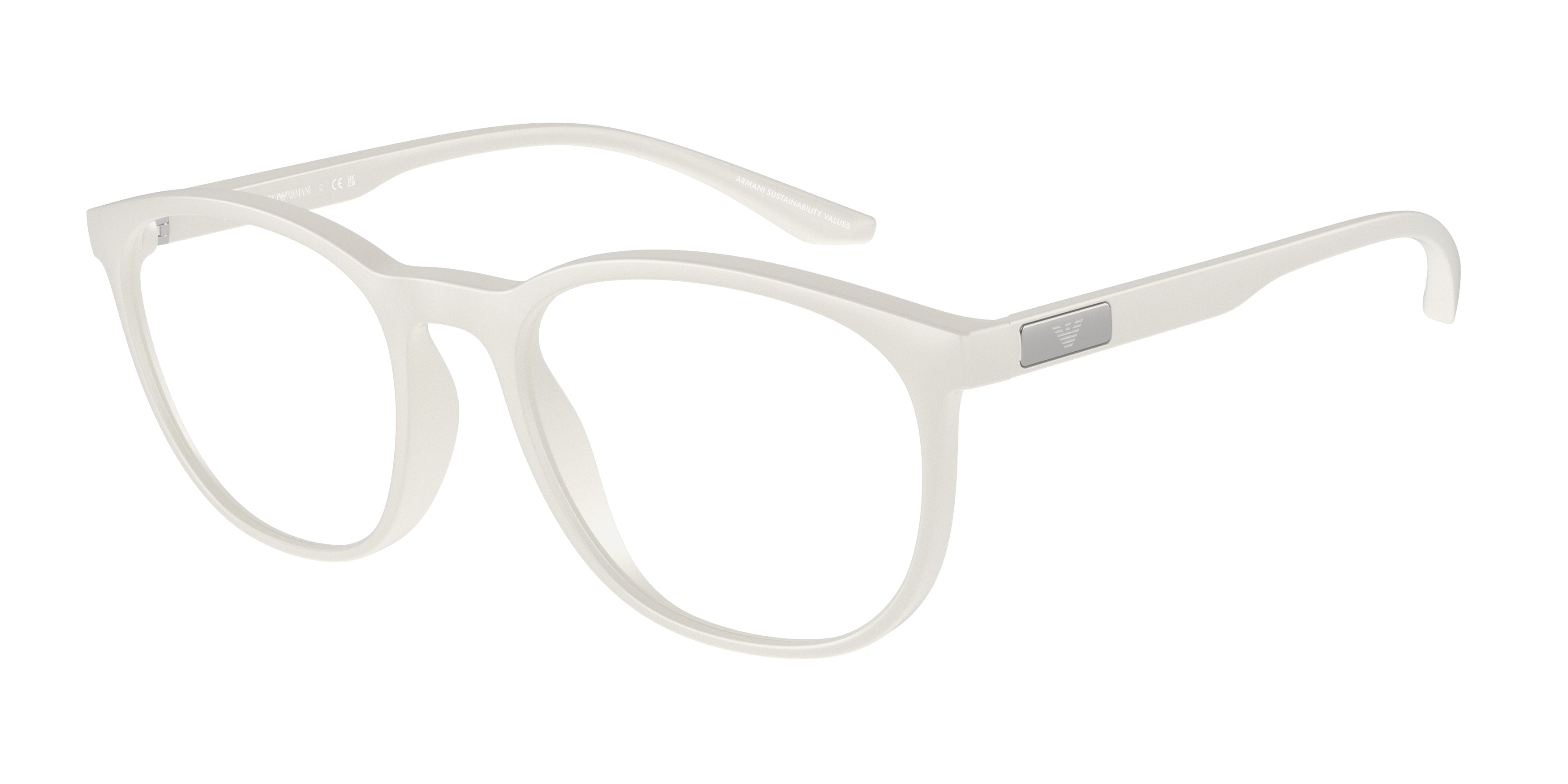 Emporio Armani EA3229 Phantos Eyeglasses  5344-Matte White 53-145-19 - Color Map White