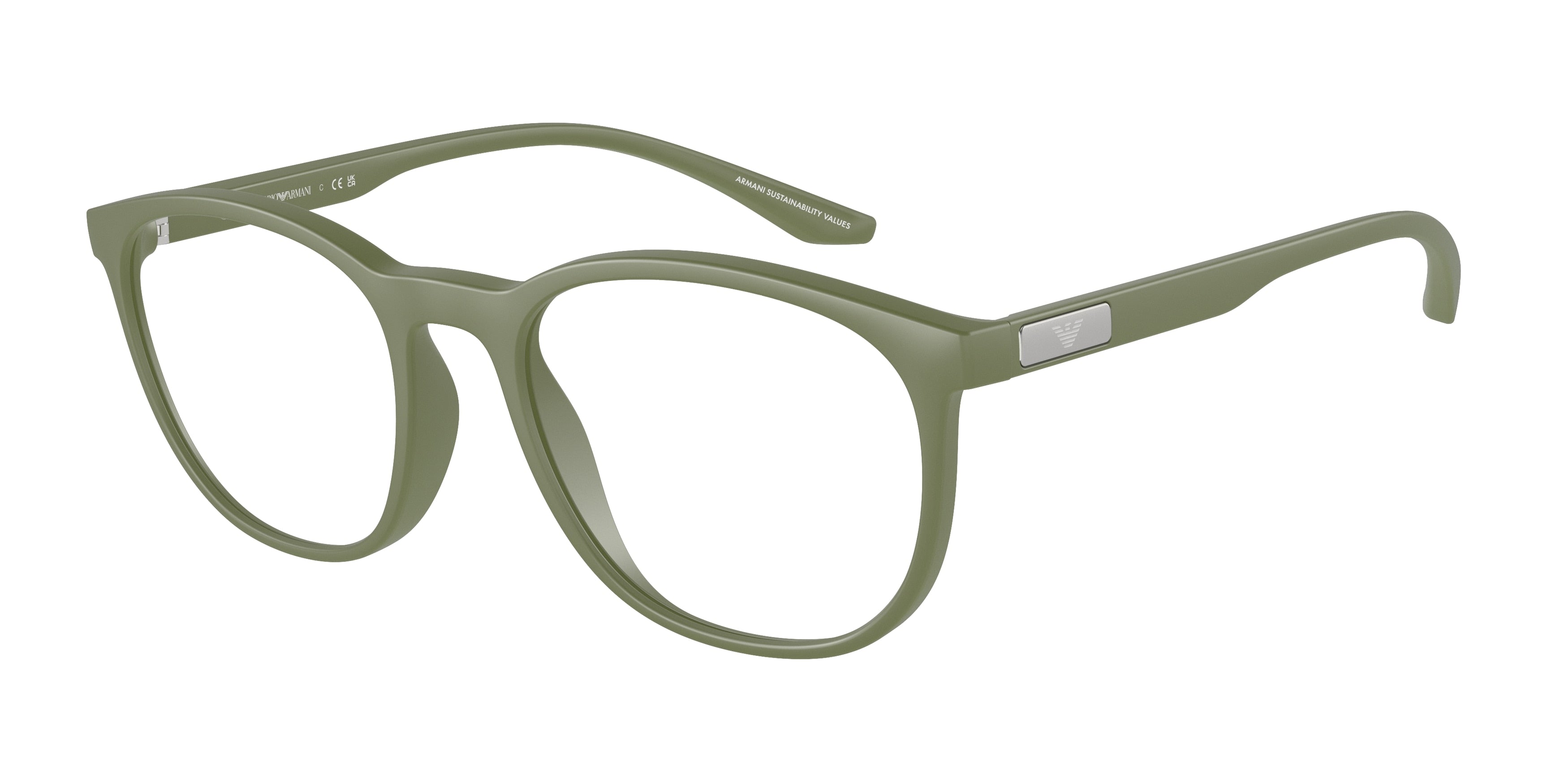 Emporio Armani EA3229 Phantos Eyeglasses  5424-Matte Sage Green 53-145-19 - Color Map Green