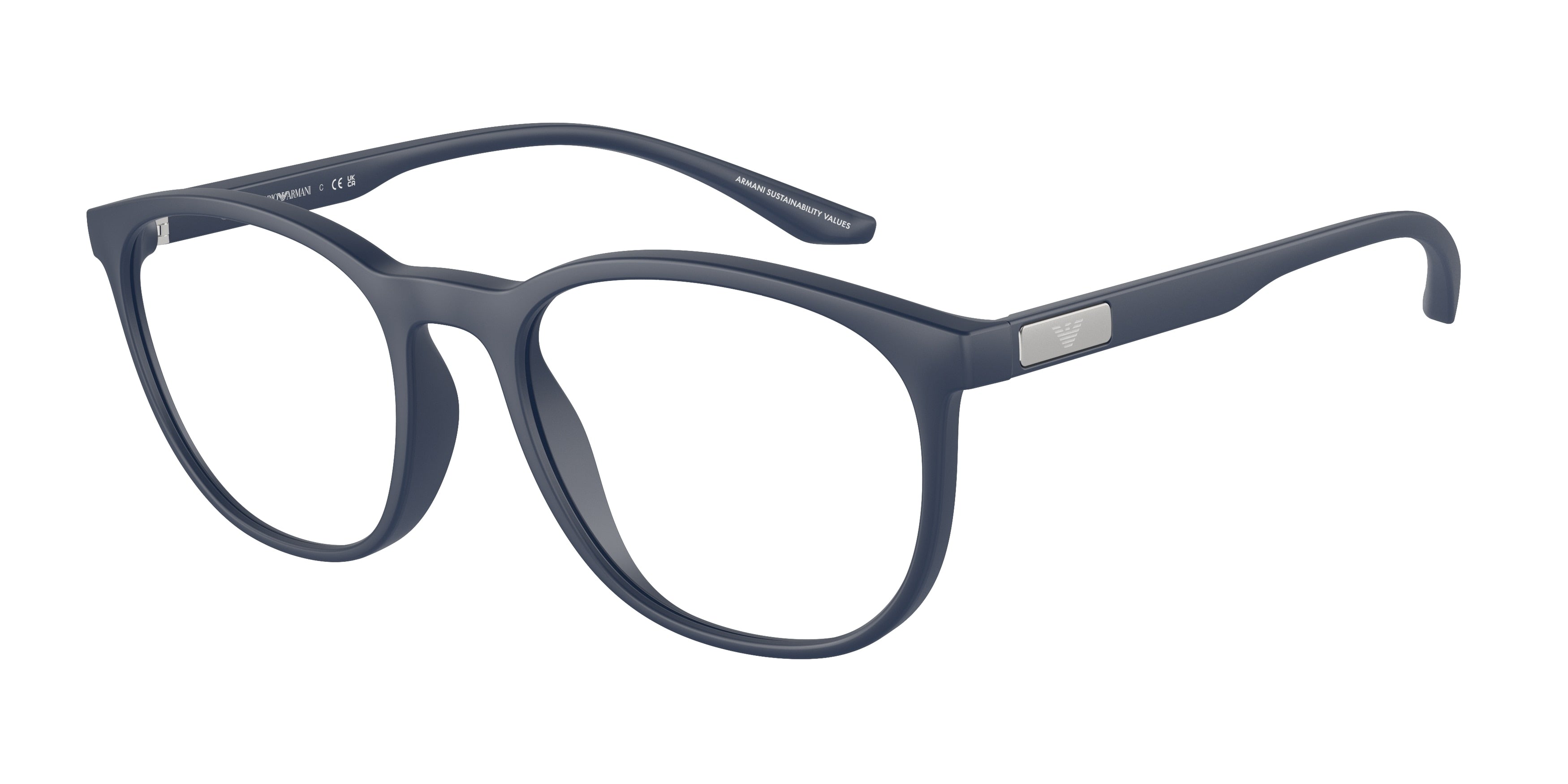 Emporio Armani EA3229 Phantos Eyeglasses  5763-Matte Bluette 53-145-19 - Color Map Blue