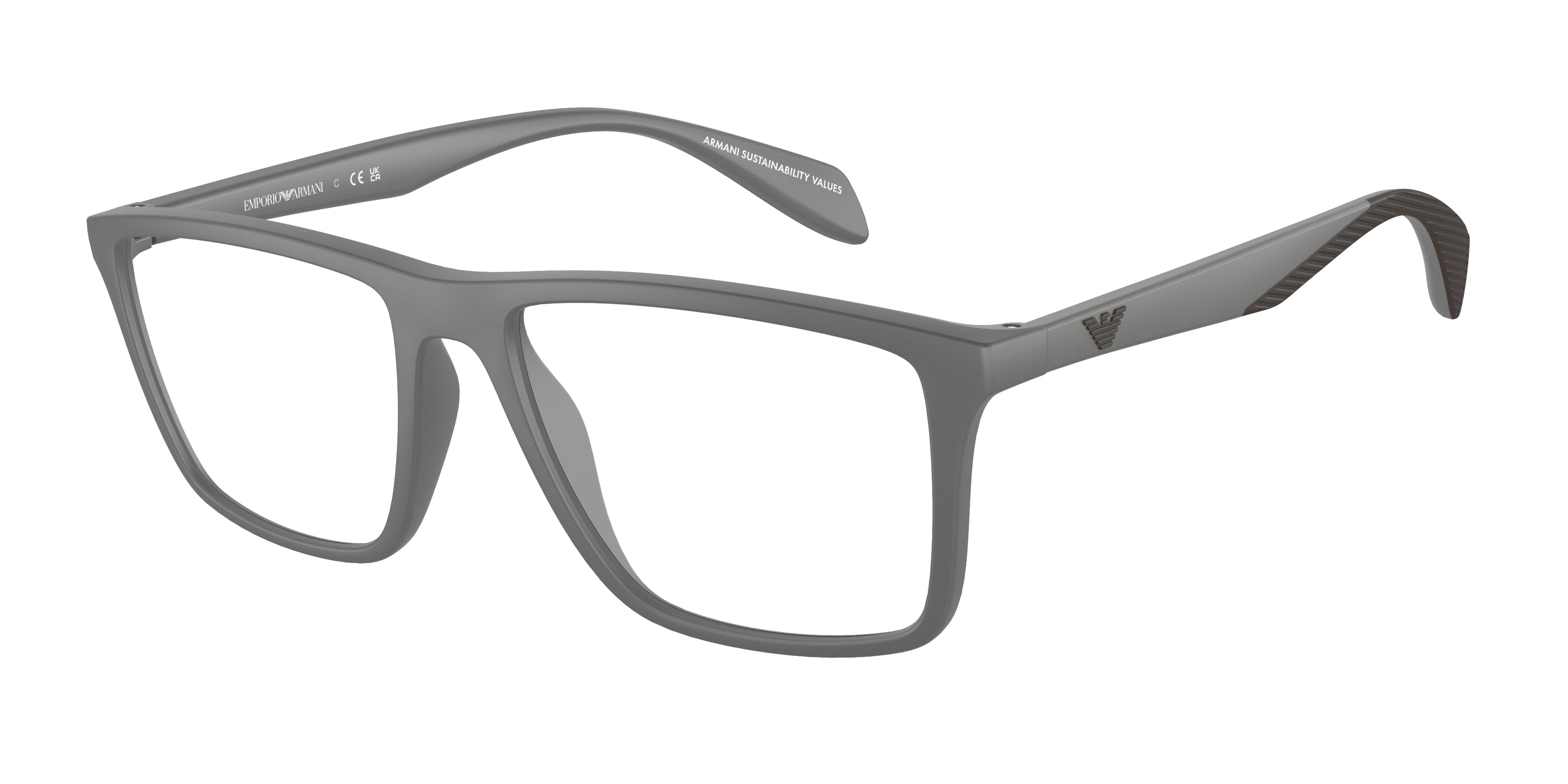 Emporio Armani EA3230 Pillow Eyeglasses  5126-Matte Grey 55-145-17 - Color Map Grey