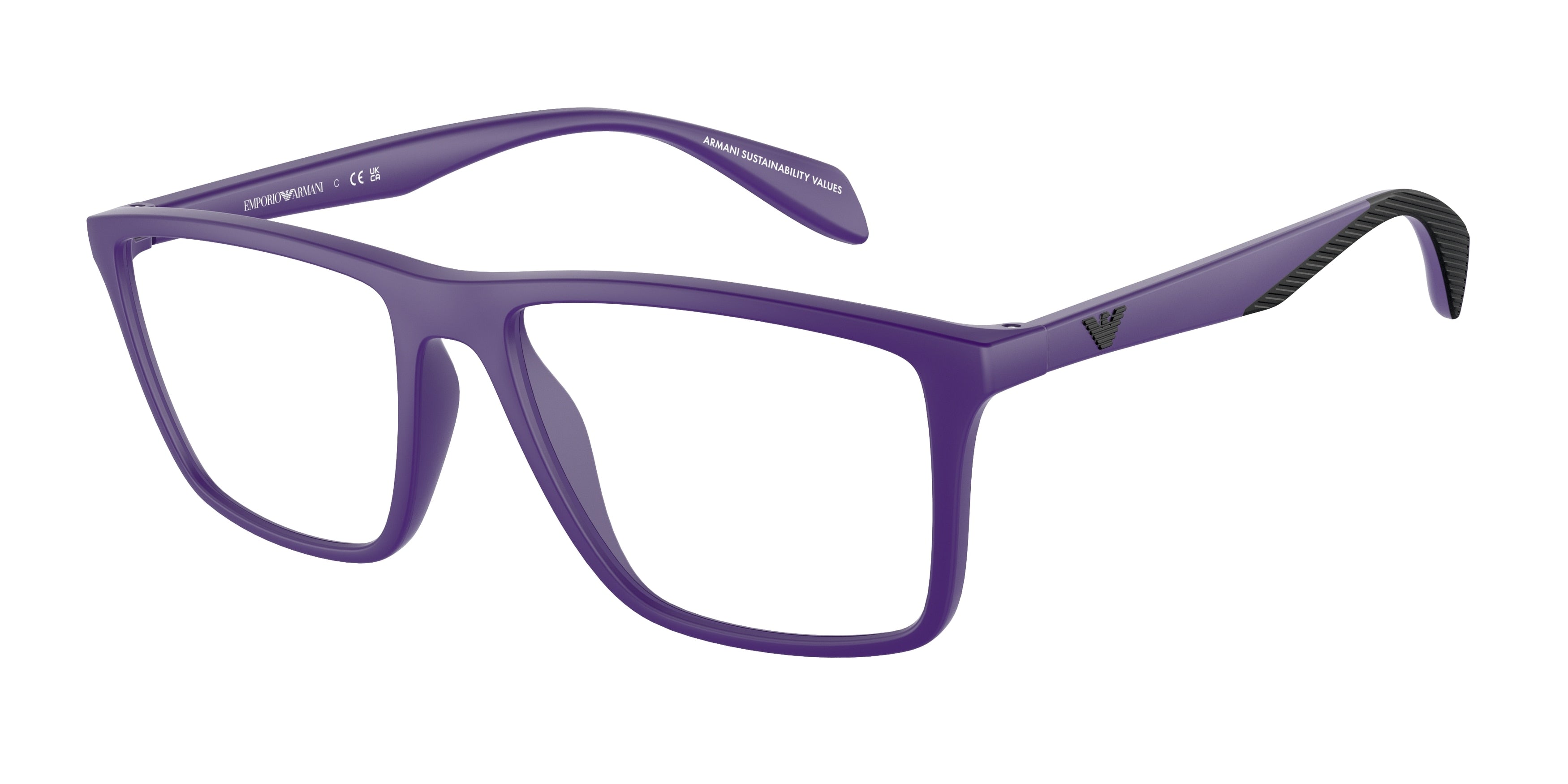 Emporio Armani EA3230 Pillow Eyeglasses  5246-Matte Violet 55-145-17 - Color Map Violet