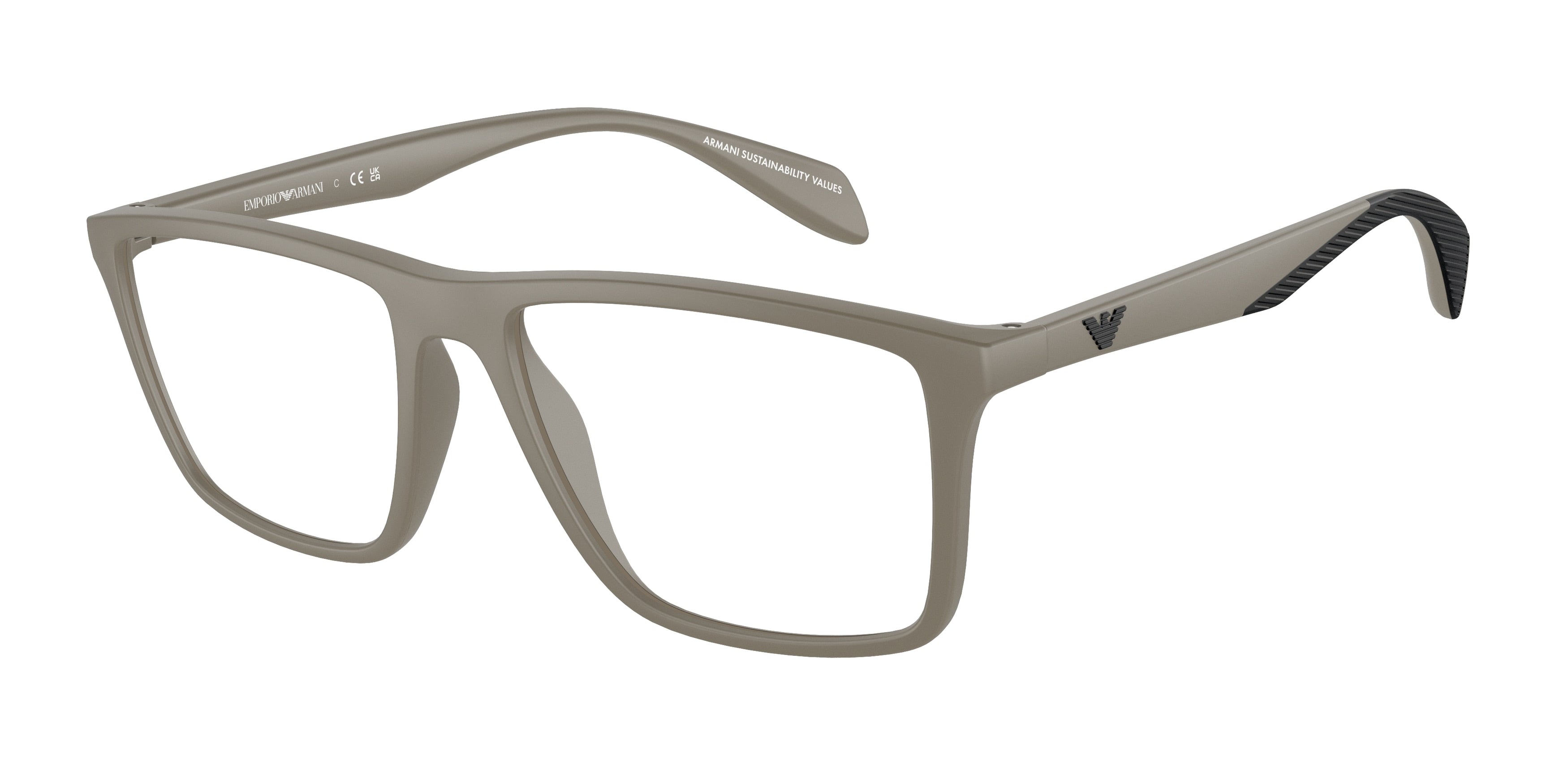 Emporio Armani EA3230 Pillow Eyeglasses  5437-Matte Mud 55-145-17 - Color Map Grey