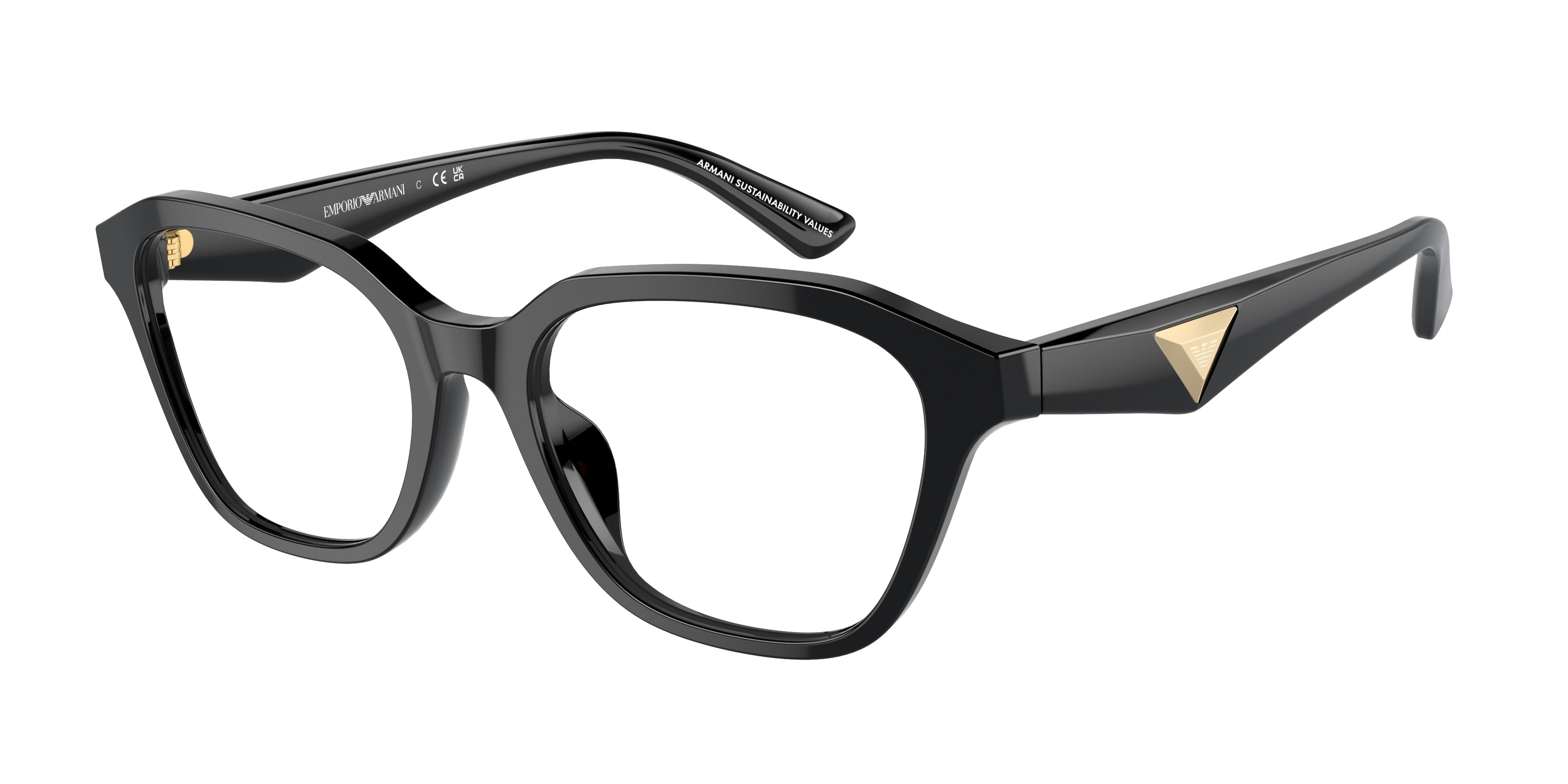 Emporio Armani EA3235U Irregular Eyeglasses  5017-Shiny Black 53-140-18 - Color Map Black