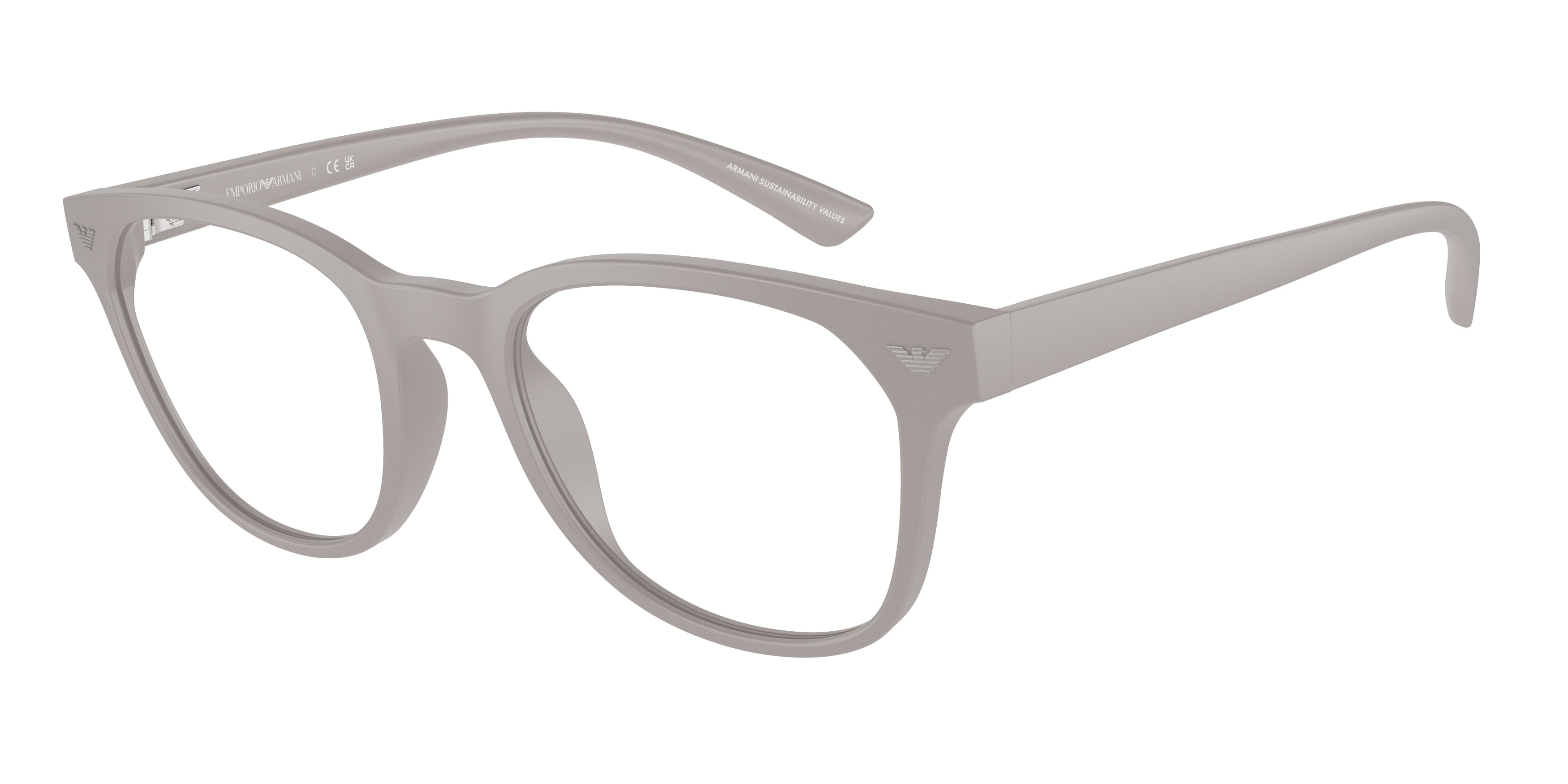 Emporio Armani EA3240U Phantos Eyeglasses  6100-Matte Light Grey 52-145-20 - Color Map Grey