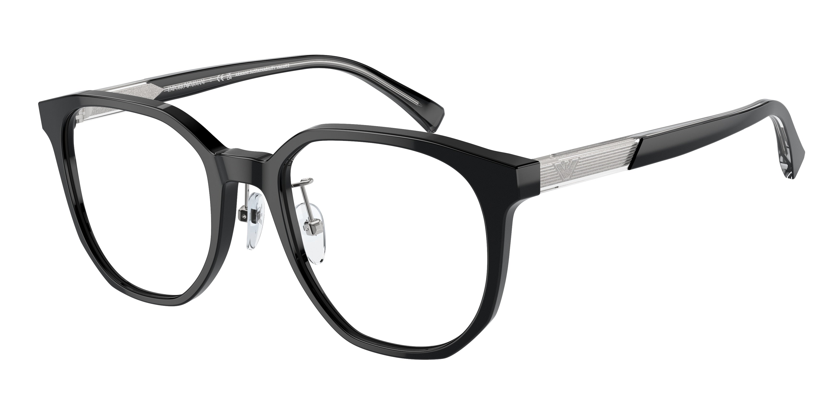 Emporio Armani EA3241D Phantos Eyeglasses  5017-Shiny Black 52-145-20 - Color Map Black