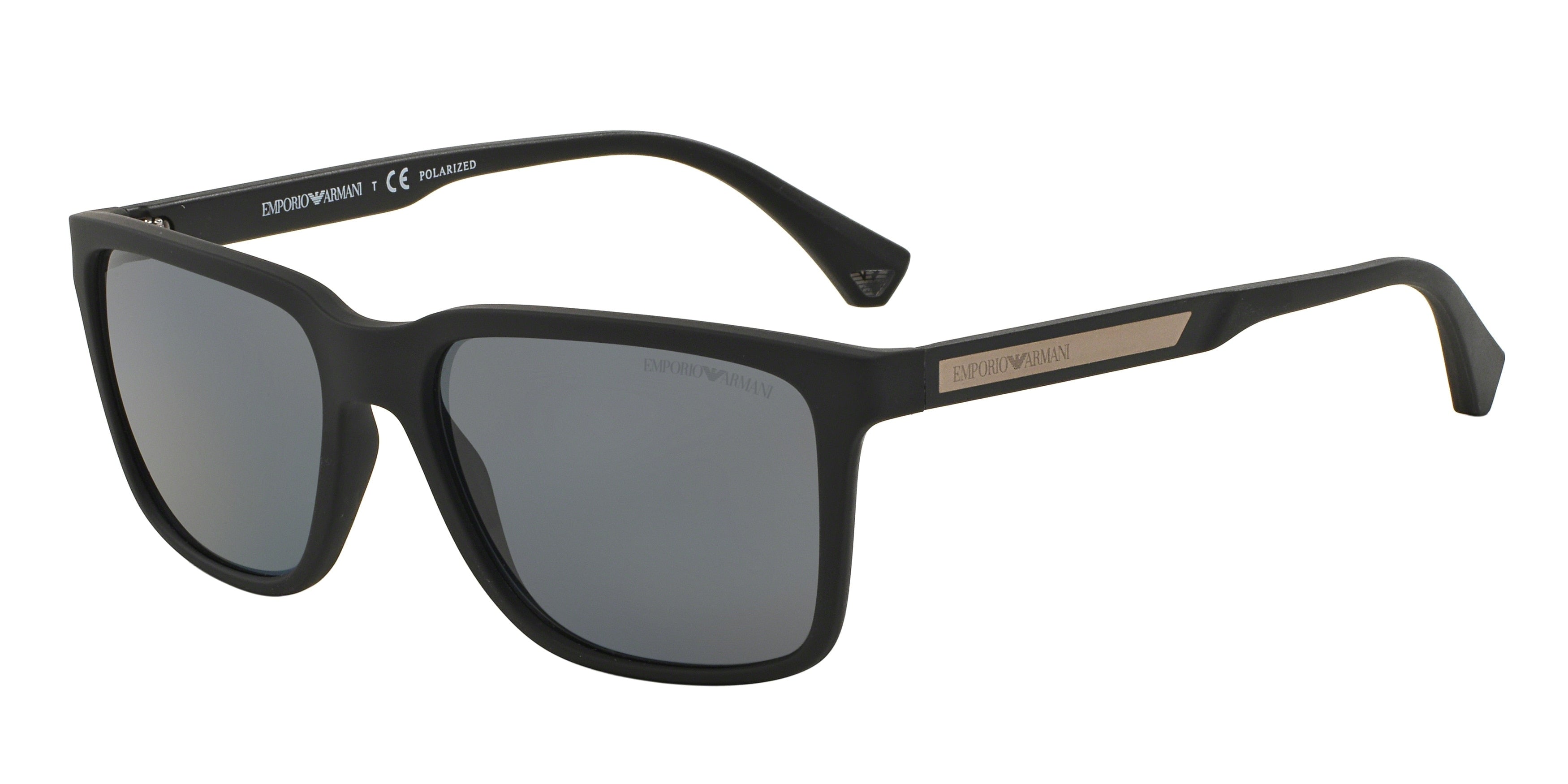 Emporio Armani EA4047 Square Sunglasses  506381-Rubber Black 56-140-17 - Color Map Black