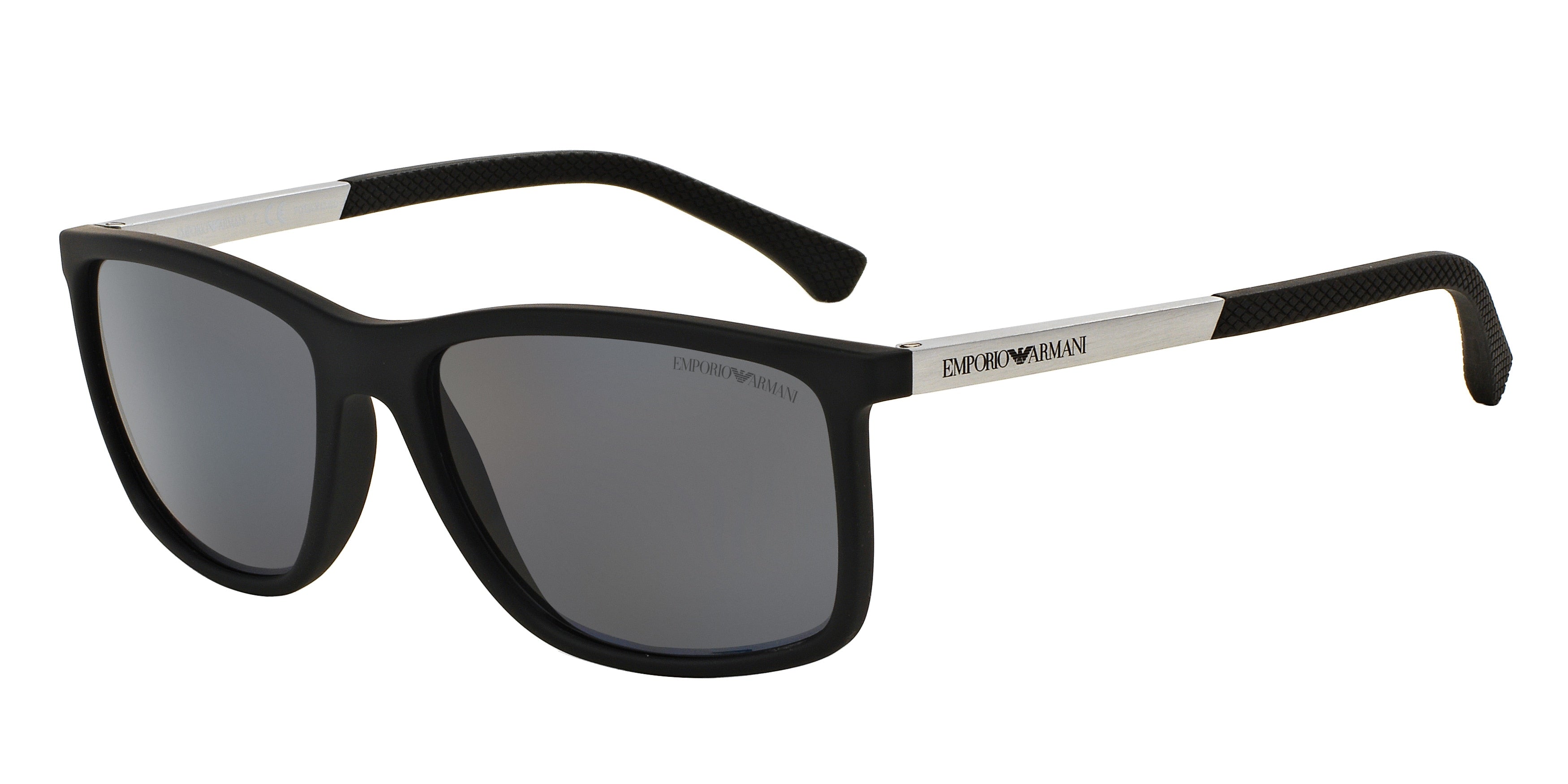 Emporio Armani EA4058 Rectangle Sunglasses  506381-Rubber Black 58-140-17 - Color Map Black