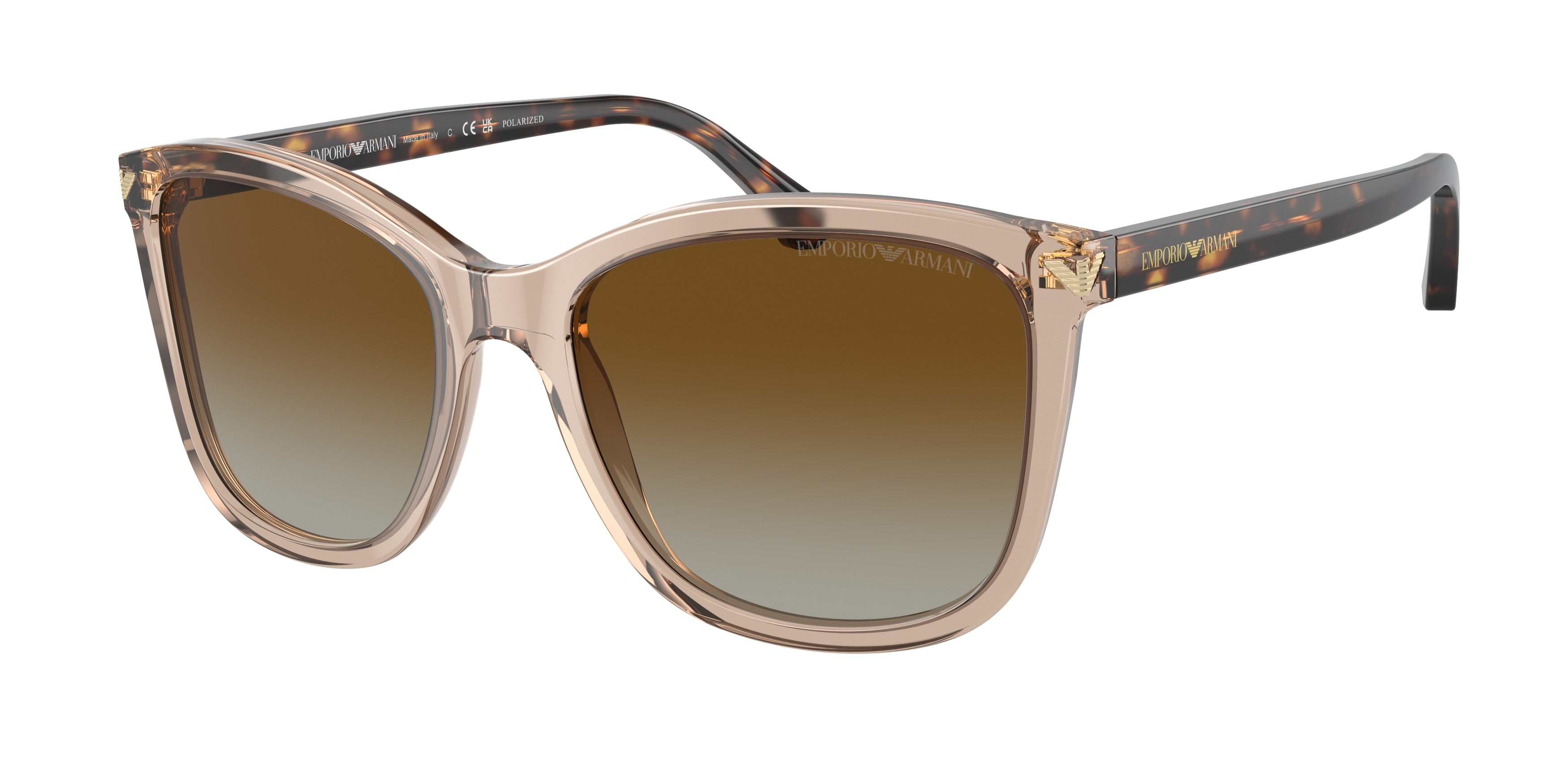 Emporio Armani EA4060 Square Sunglasses  5850T5-Transparent Tundra 56-140-18 - Color Map Brown