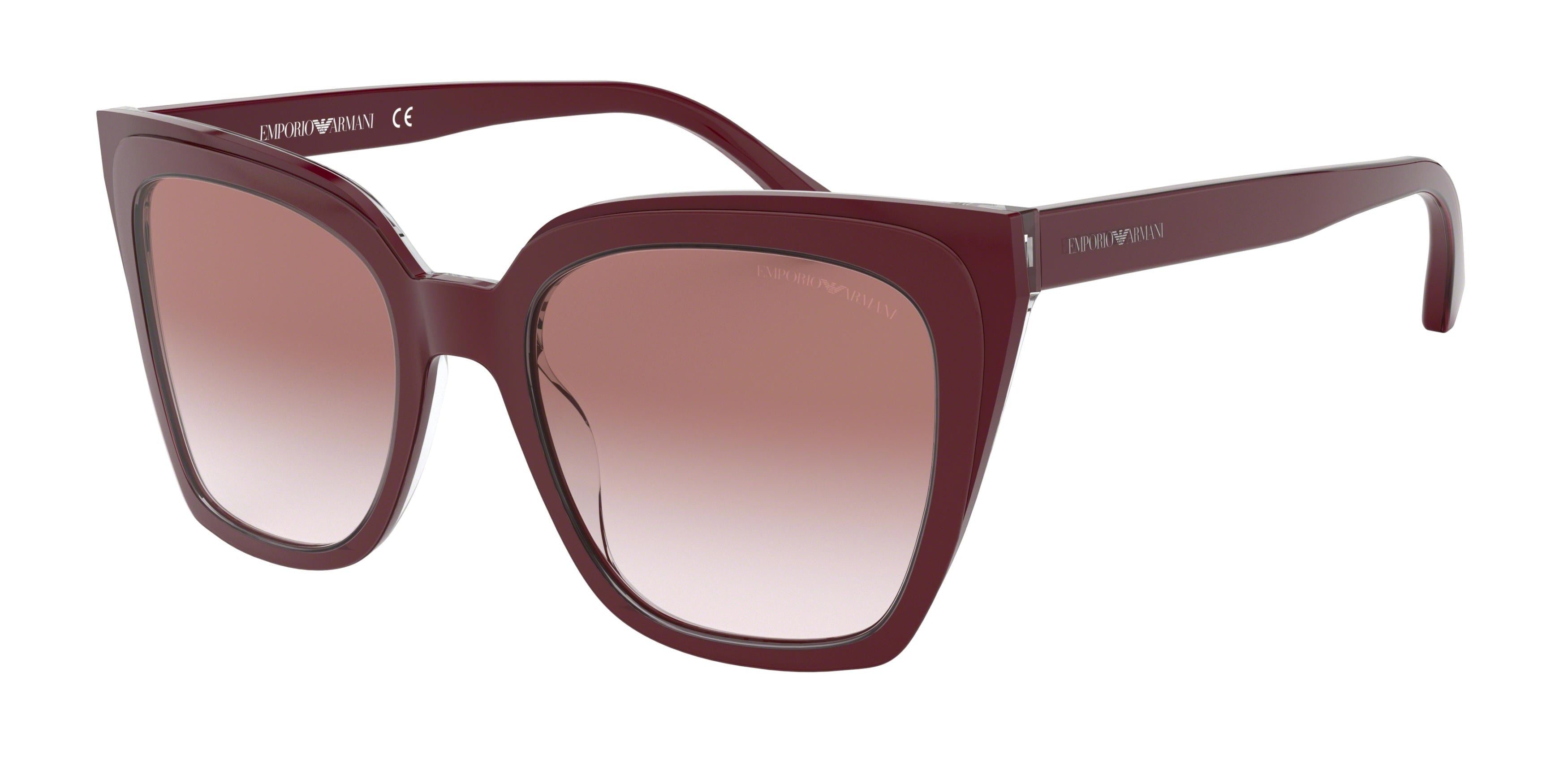 Emporio Armani EA4127 Cat Eye Sunglasses  57448D-Trilayer Crystal Bordeaux 53-140-20 - Color Map Red