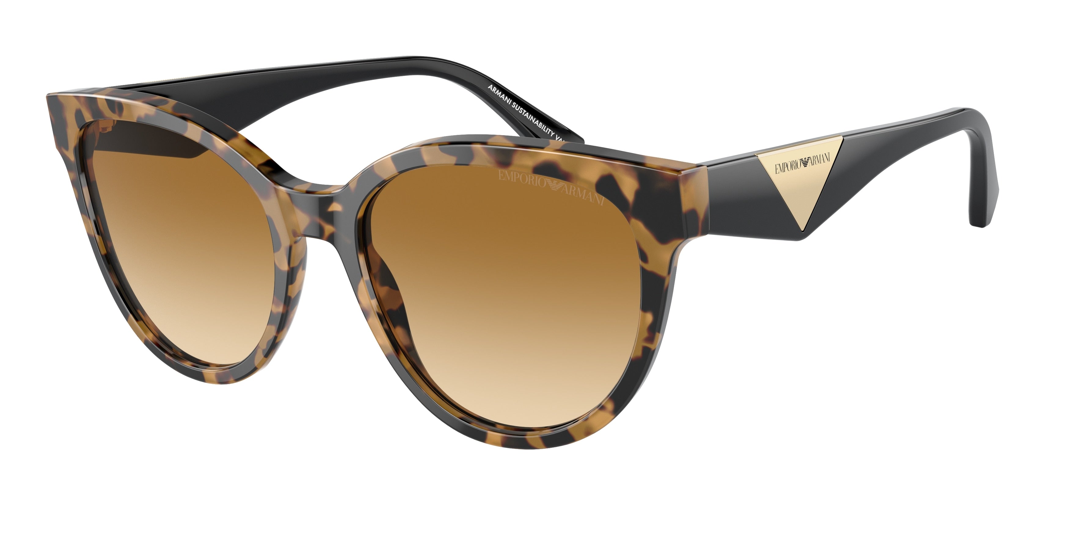 Emporio Armani EA4140 Cat Eye Sunglasses  60593B-Havana Yellow 55-140-19 - Color Map Tortoise