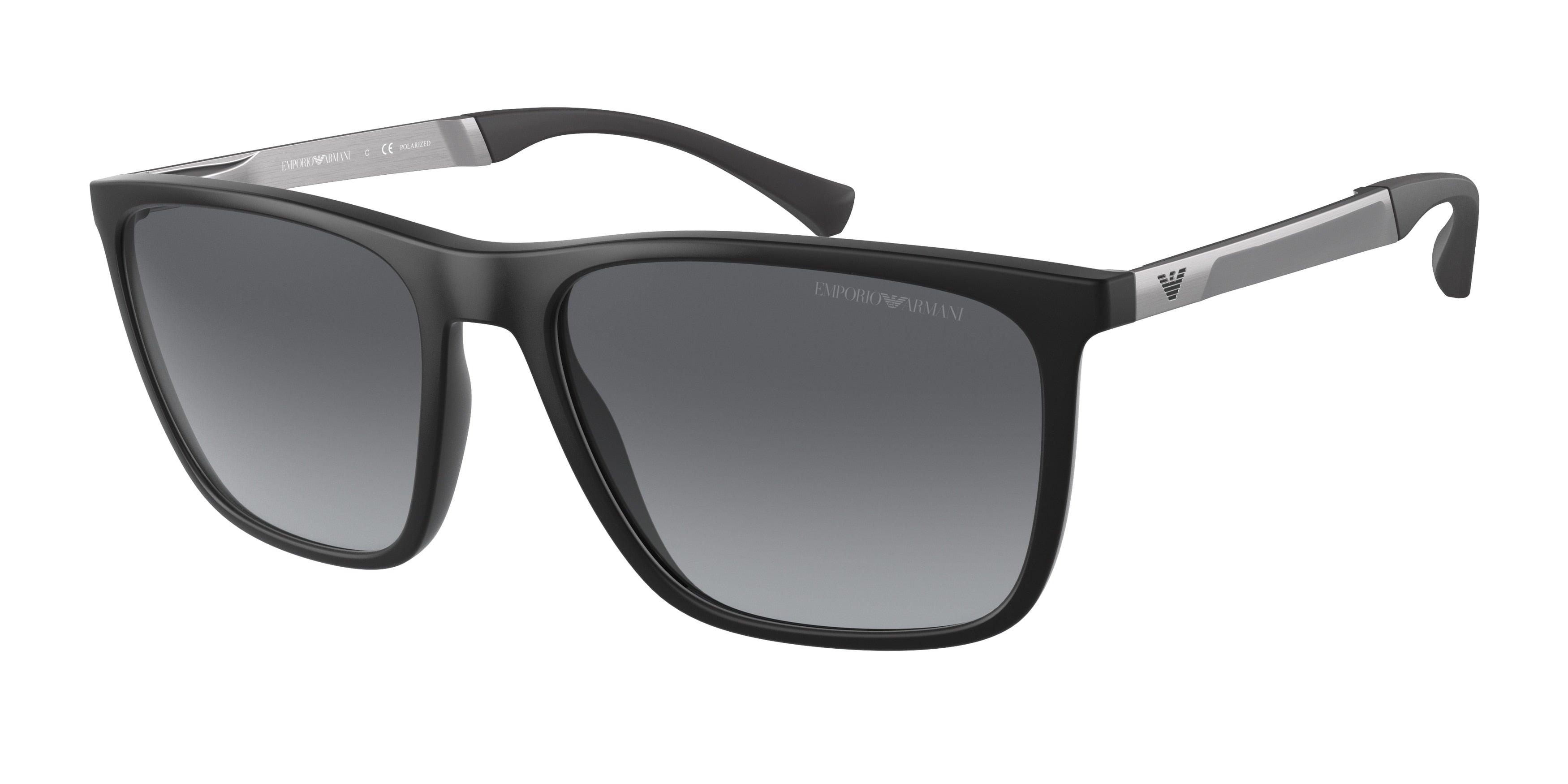 Emporio Armani EA4150 Rectangle Sunglasses  5001T3-Matte Black 59-145-18 - Color Map Black