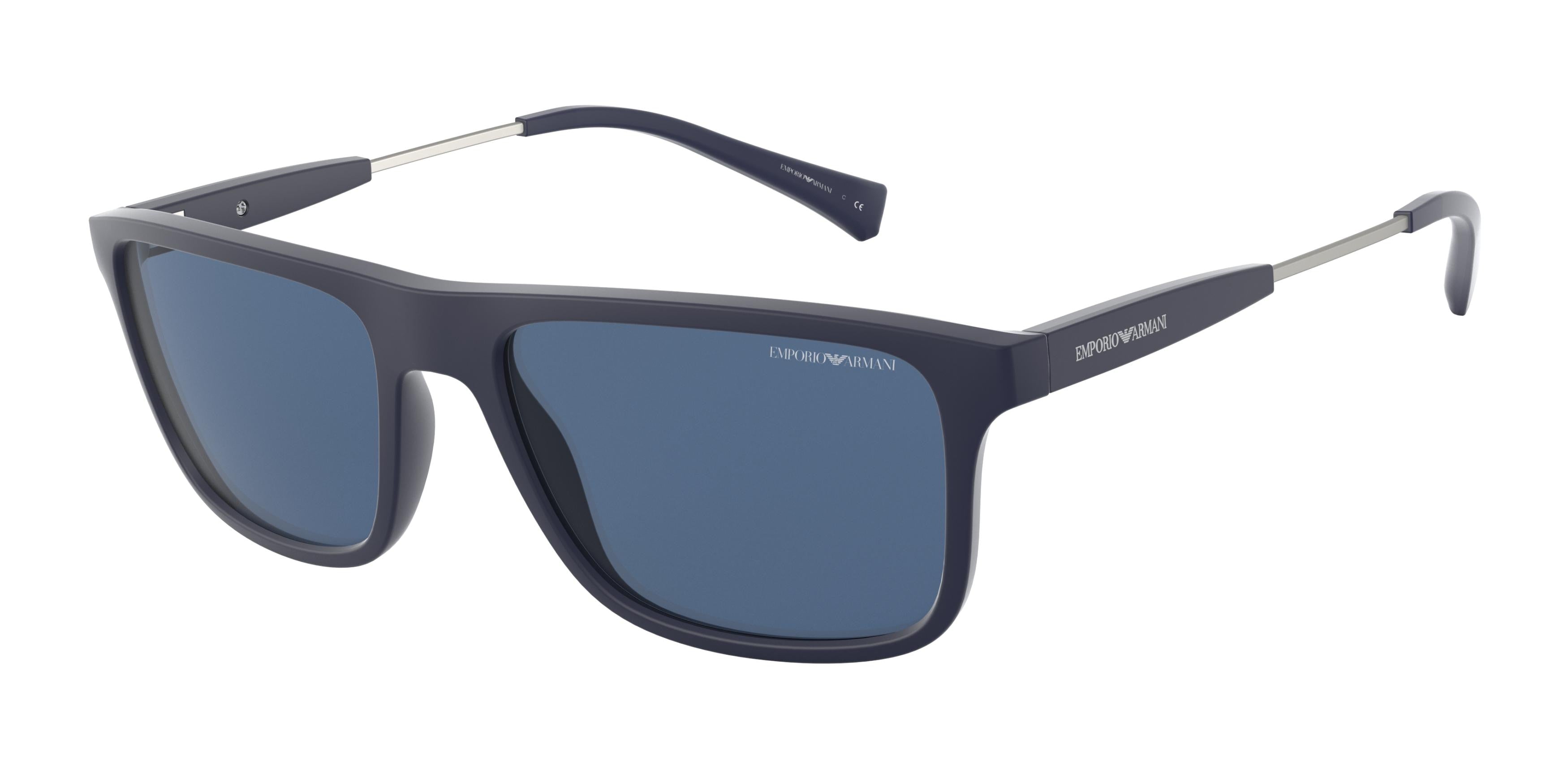 Emporio Armani EA4151 Rectangle Sunglasses  575480-Matte Blue 56-145-18 - Color Map Blue