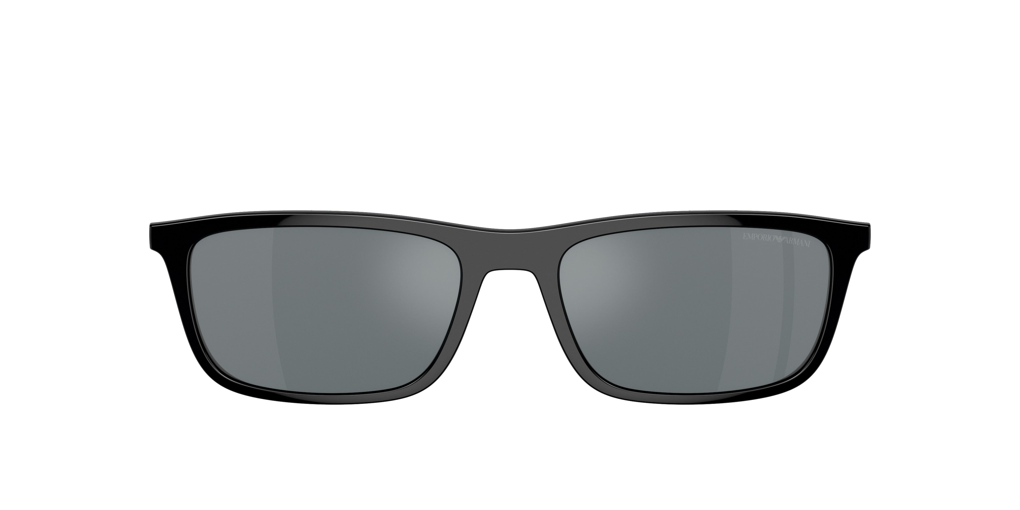 Emporio Armani EA4160C Rectangle Clip-On  50176G-Shiny Black 55--18 - Color Map Grey Mirror Black