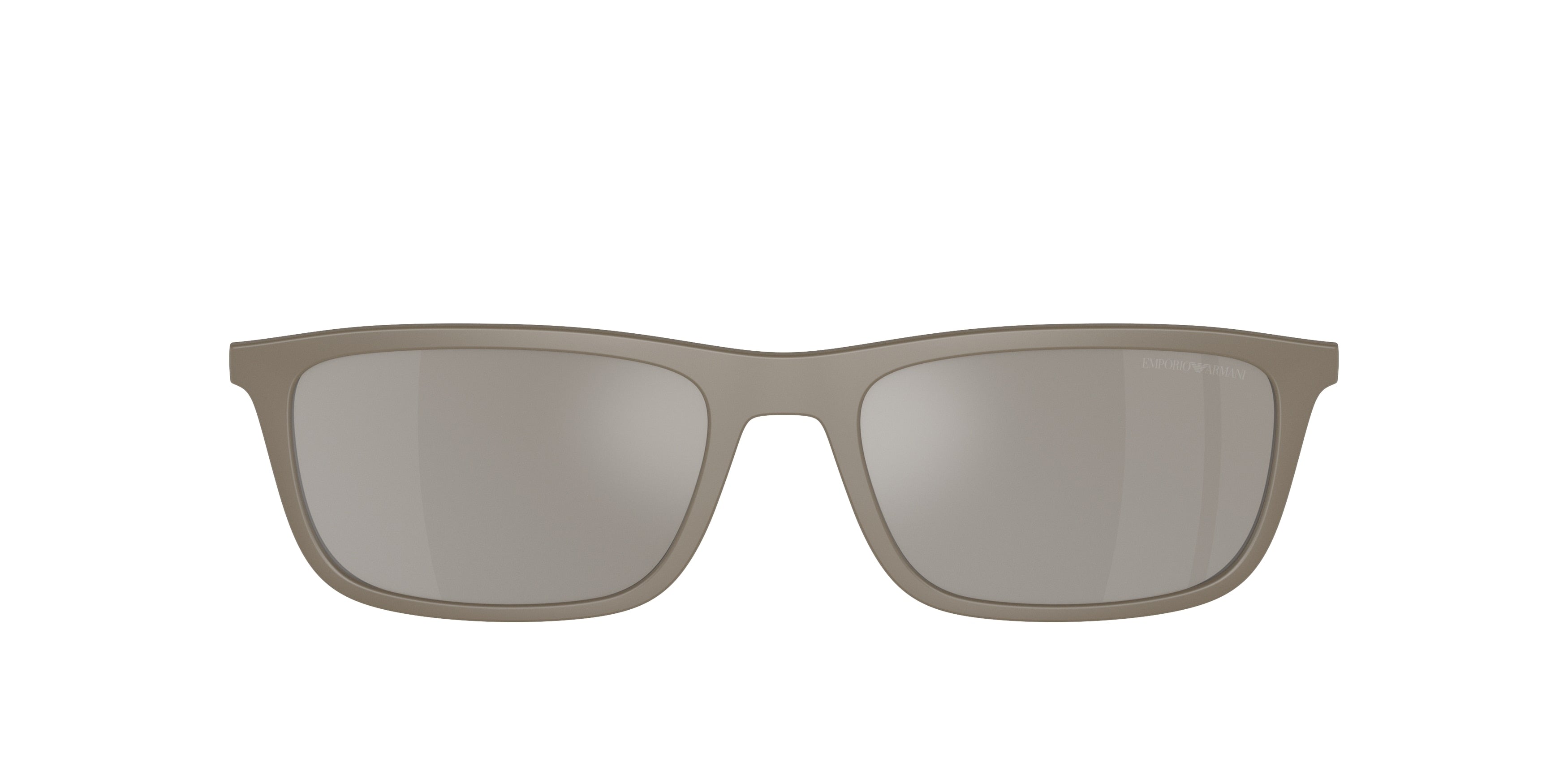 Emporio Armani EA4160C Rectangle Clip-On  54376G-Matte Mud 55--18 - Color Map Light Grey Mirror Silver