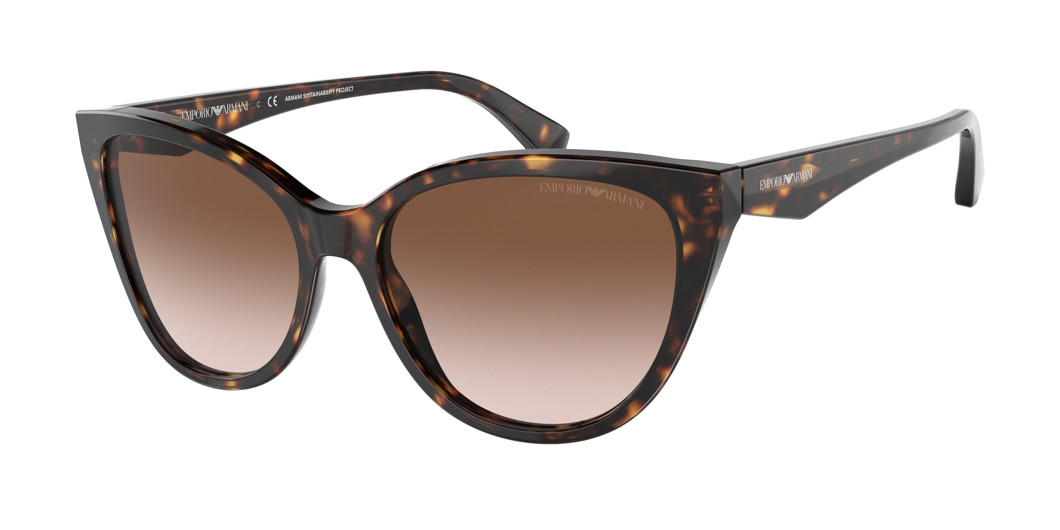 Emporio Armani EA4162 Cat Eye Sunglasses  587913-Havana 55-140-16 - Color Map Tortoise