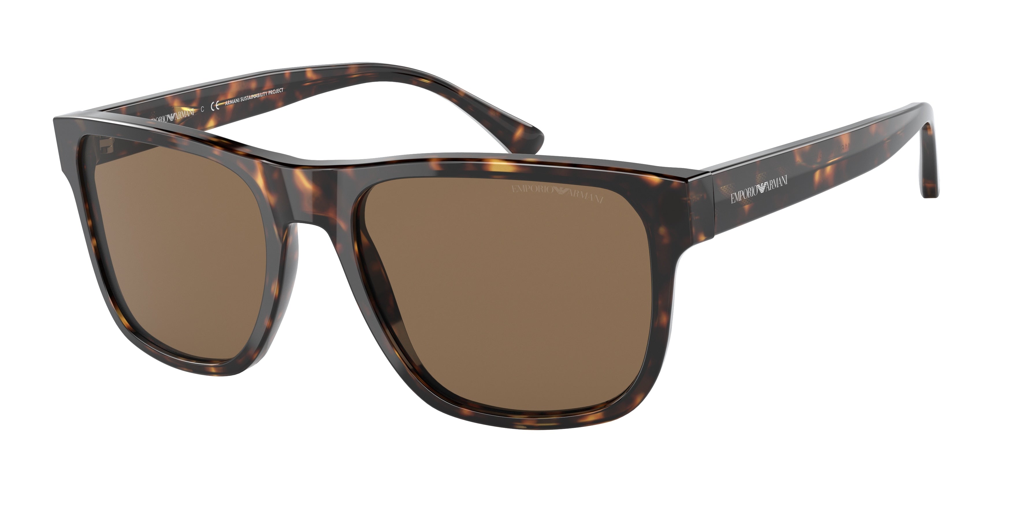 Emporio Armani EA4163 Pillow Sunglasses  587973-Shiny Havana 56-145-19 - Color Map Tortoise