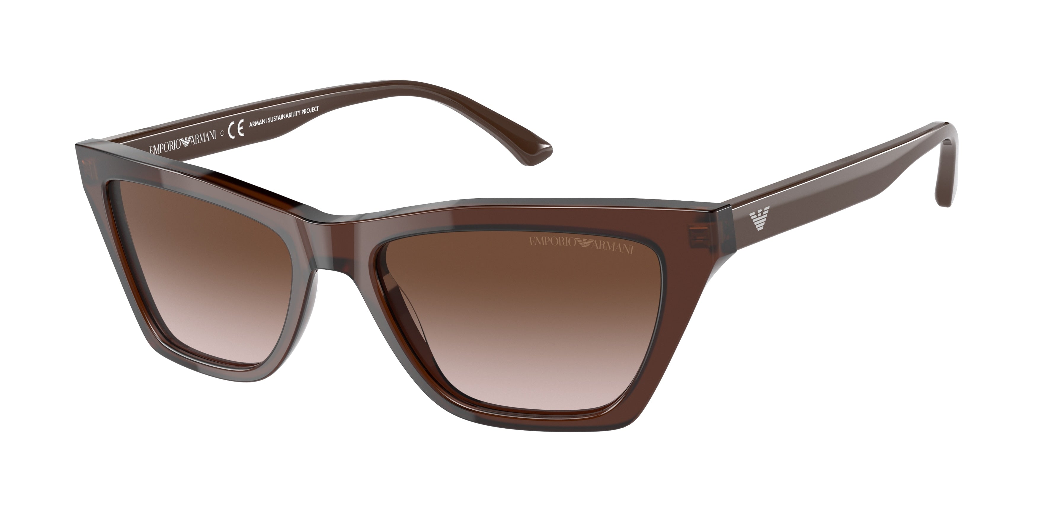 Emporio Armani EA4169 Cat Eye Sunglasses  591013-Transparent Brown 54-140-17 - Color Map Brown