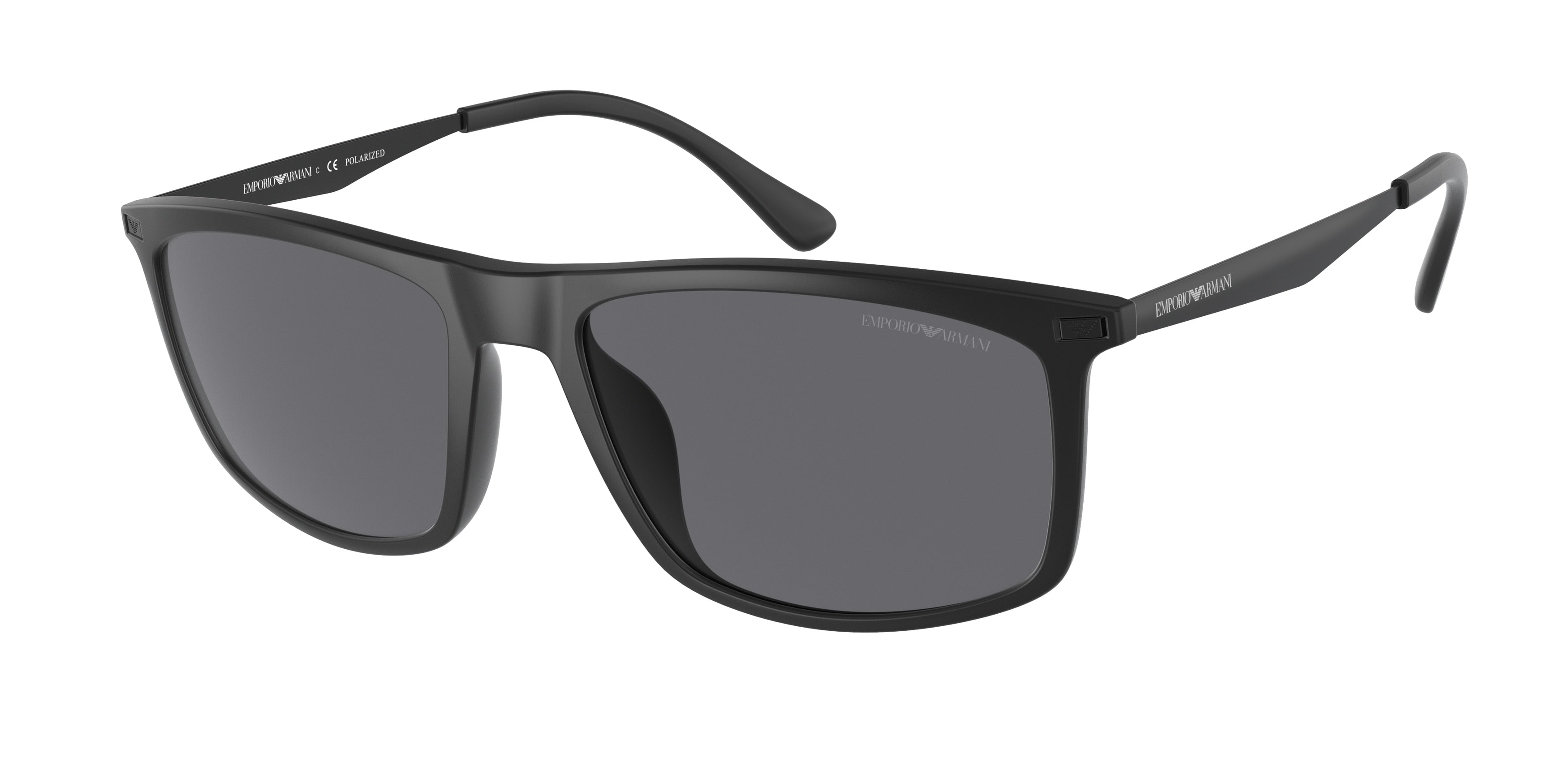 Emporio Armani EA4171U Rectangle Sunglasses  500181-Matte Black 57-150-18 - Color Map Black