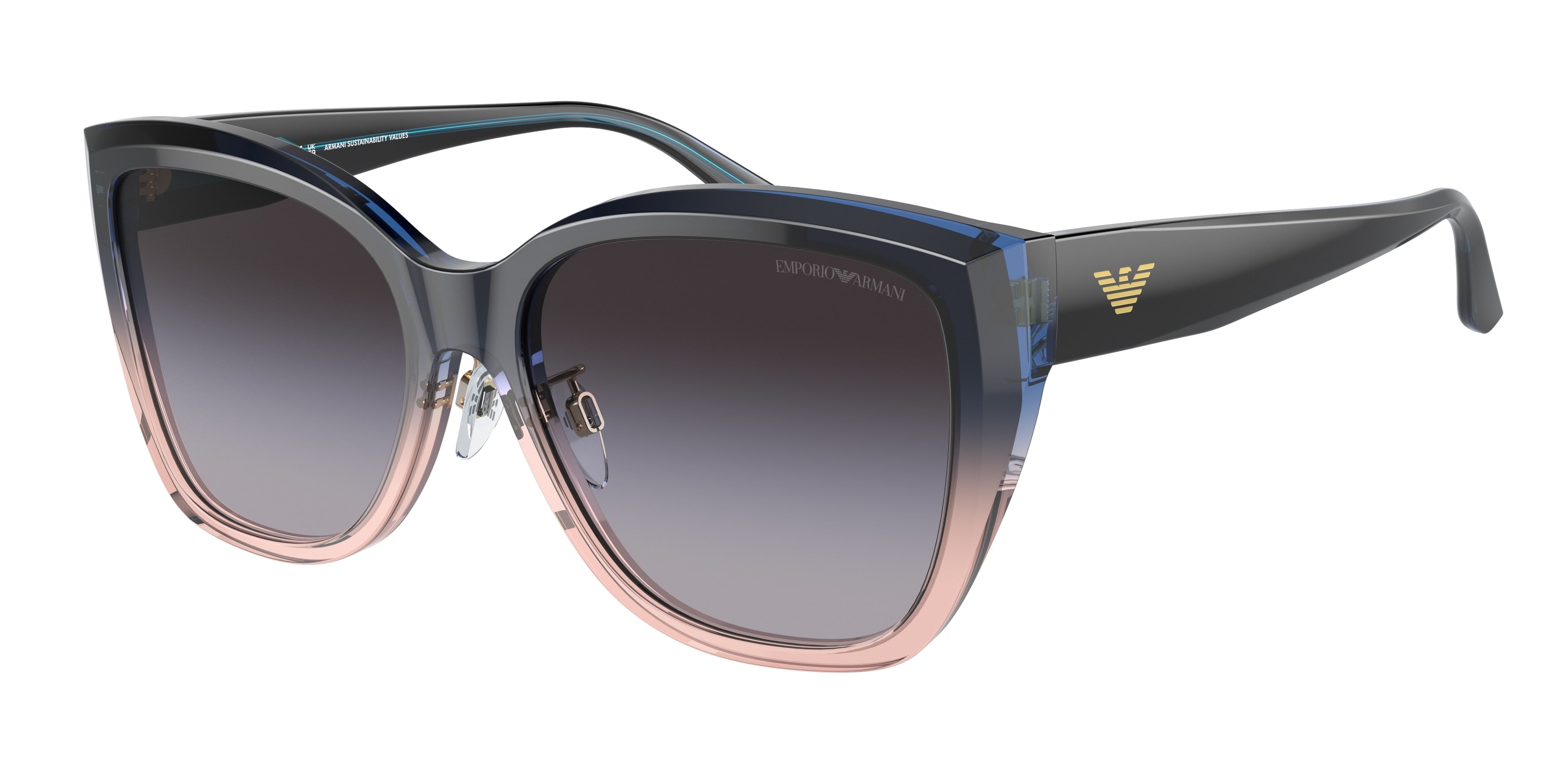 Emporio Armani EA4198F Cat Eye Sunglasses  59918G-Gradient Blue/Orange 57-140-17 - Color Map Blue