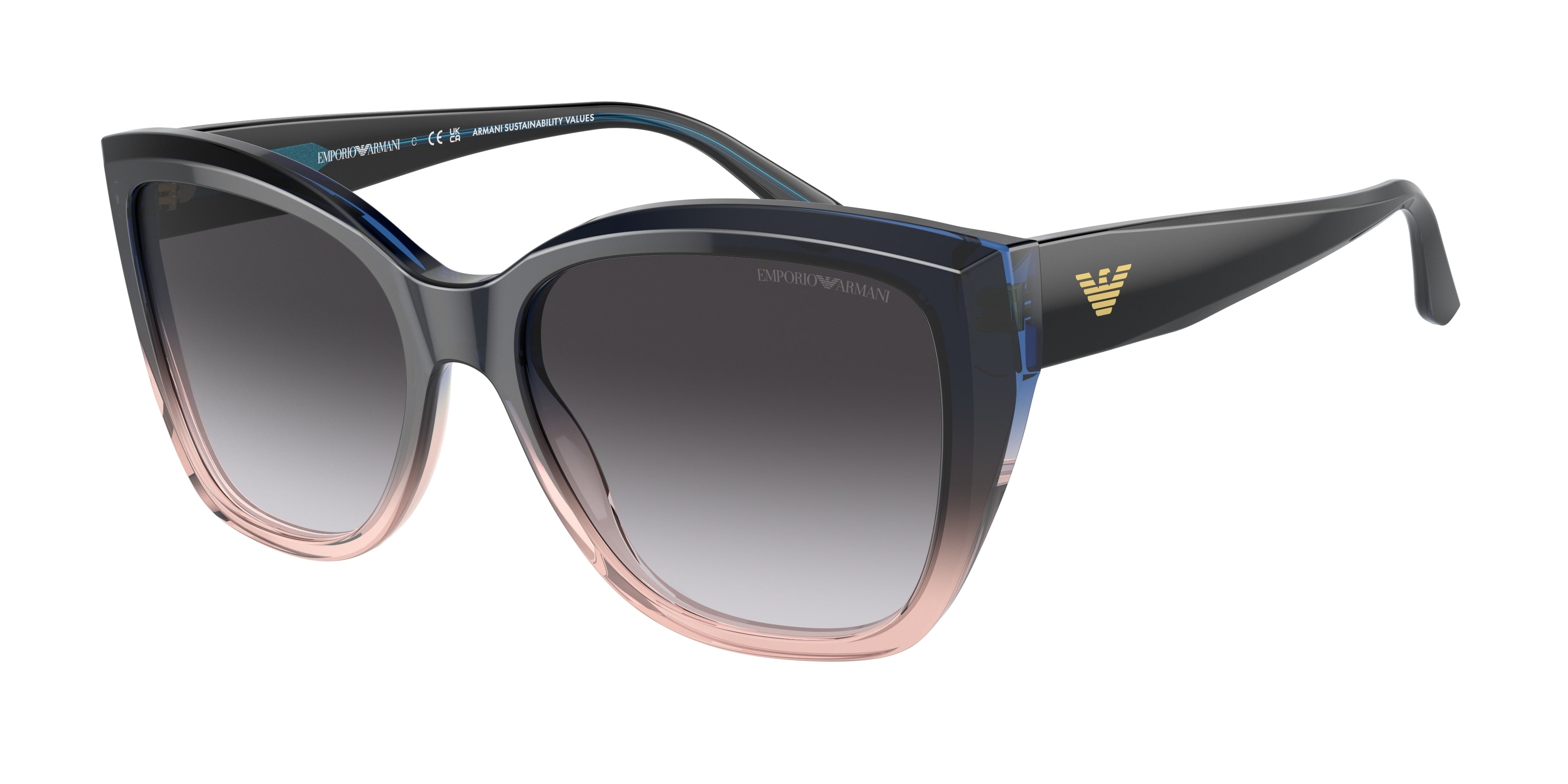 Emporio Armani EA4198 Cat Eye Sunglasses  59918G-Gradient Blue/Orange 55-140-17 - Color Map Blue