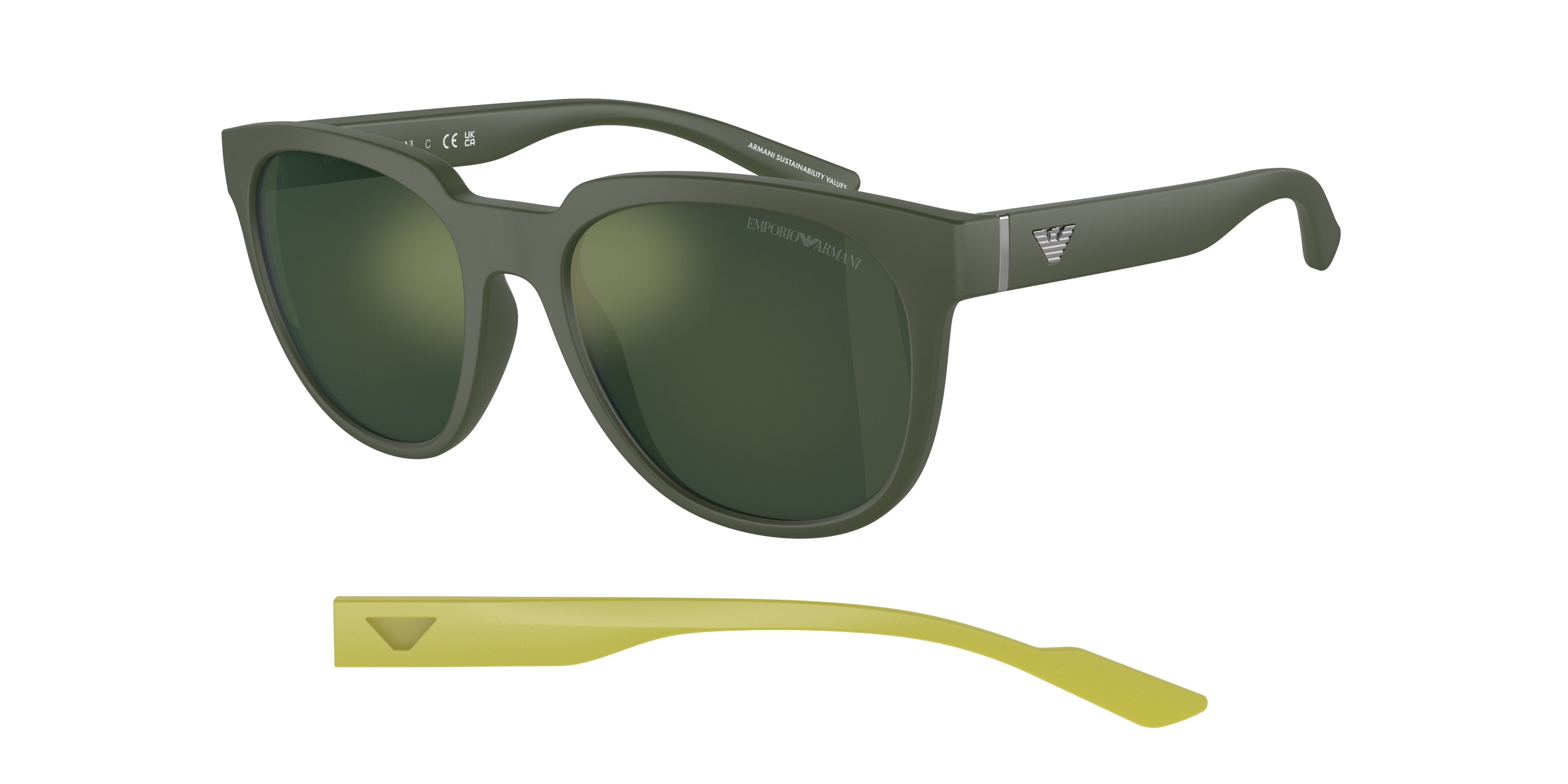 Emporio Armani EA4205F Phantos Sunglasses  50586R-Matte Green 57-145-19 - Color Map Green