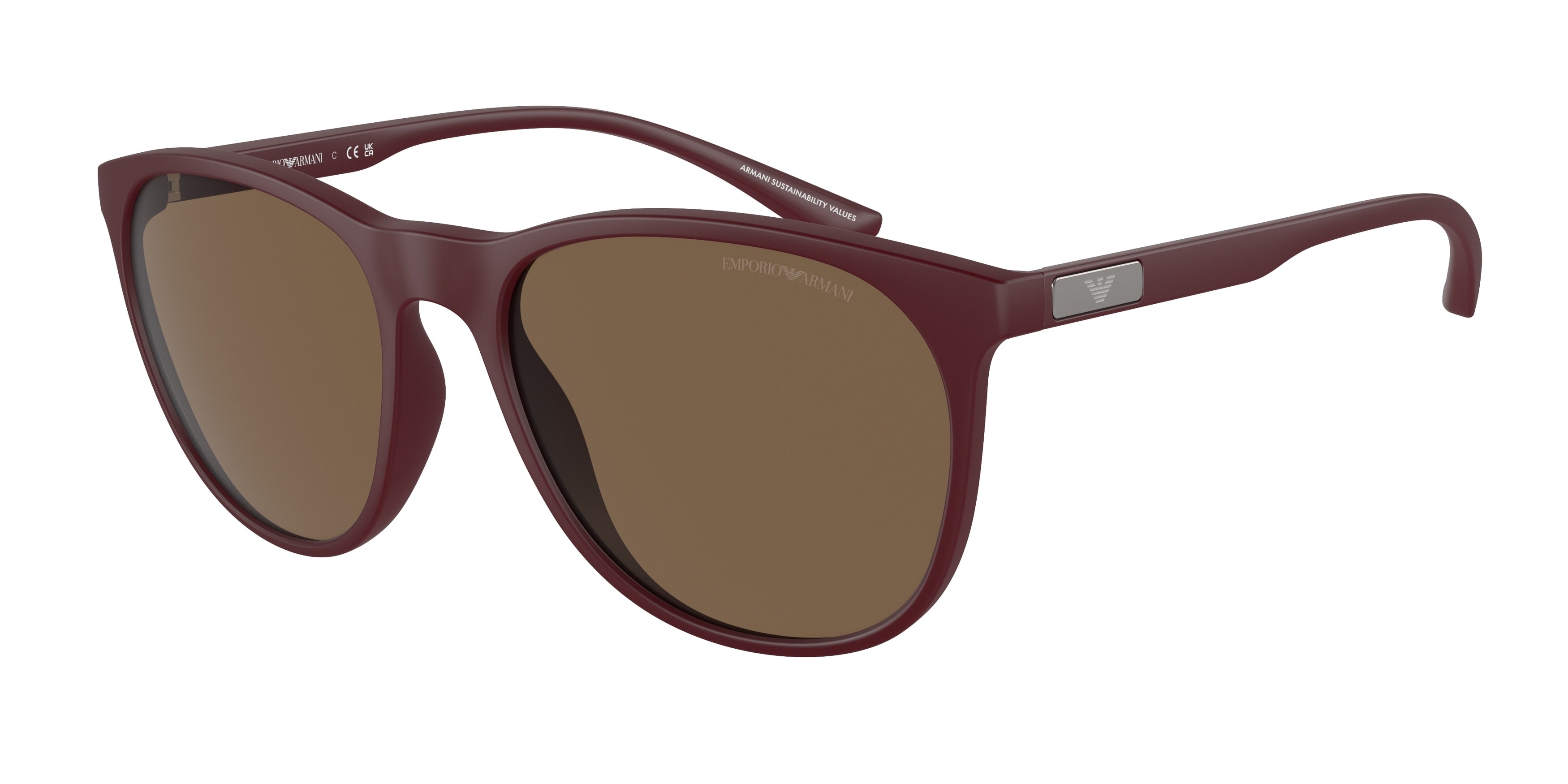 Emporio Armani EA4210F Phantos Sunglasses  526173-Matte Bordeaux 56-145-19 - Color Map Red