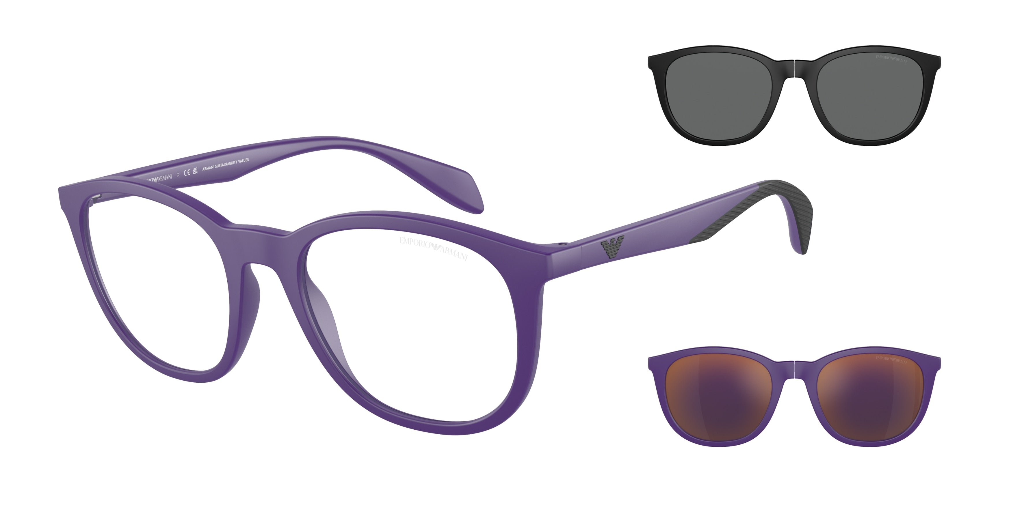 Emporio Armani EA4211 Phantos Sunglasses  52461W-Matte Violet 52-145-20 - Color Map Violet