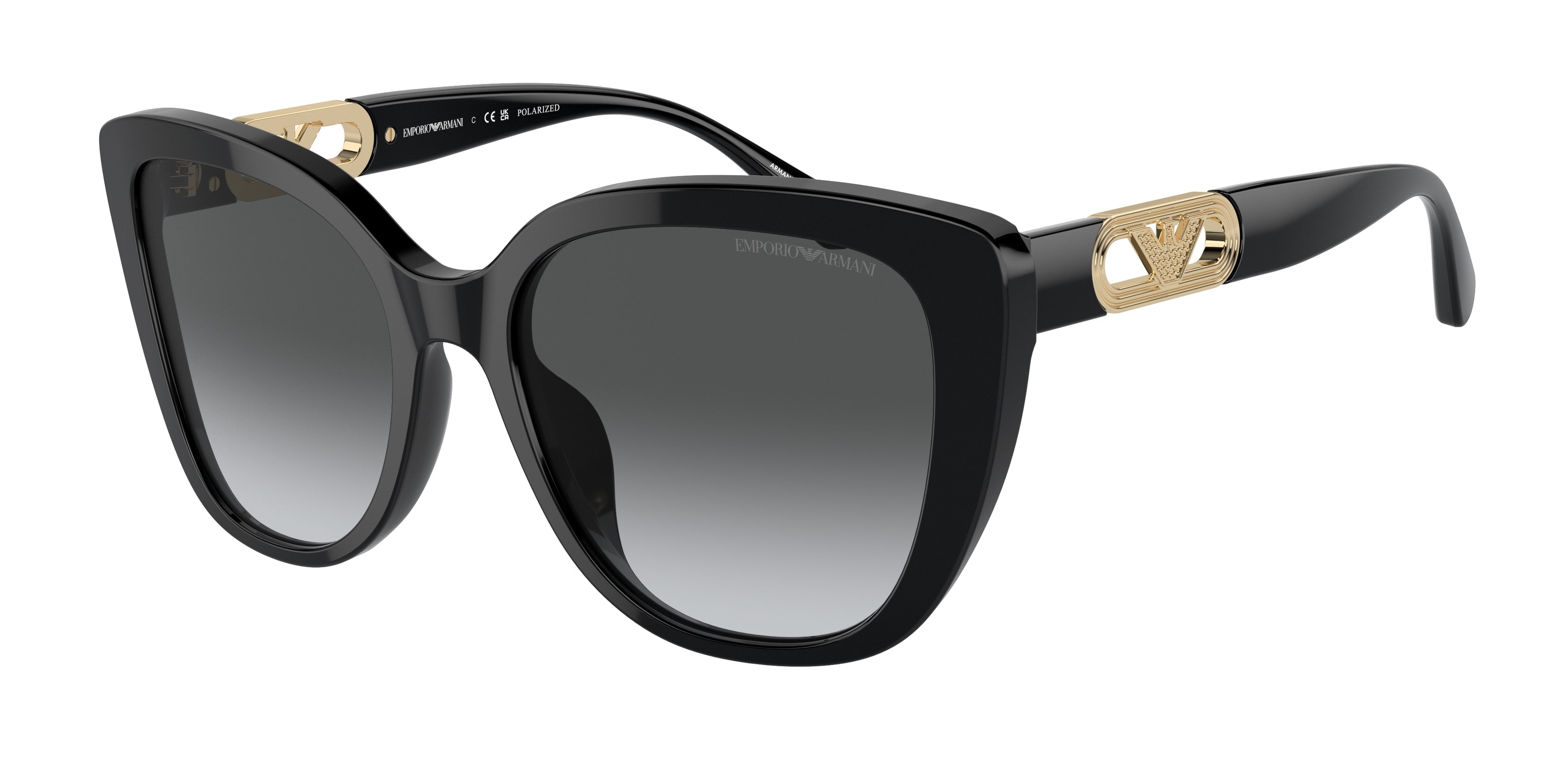 Emporio Armani EA4214U Butterfly Sunglasses  50178G-Shiny Black 54-140-18 - Color Map Black