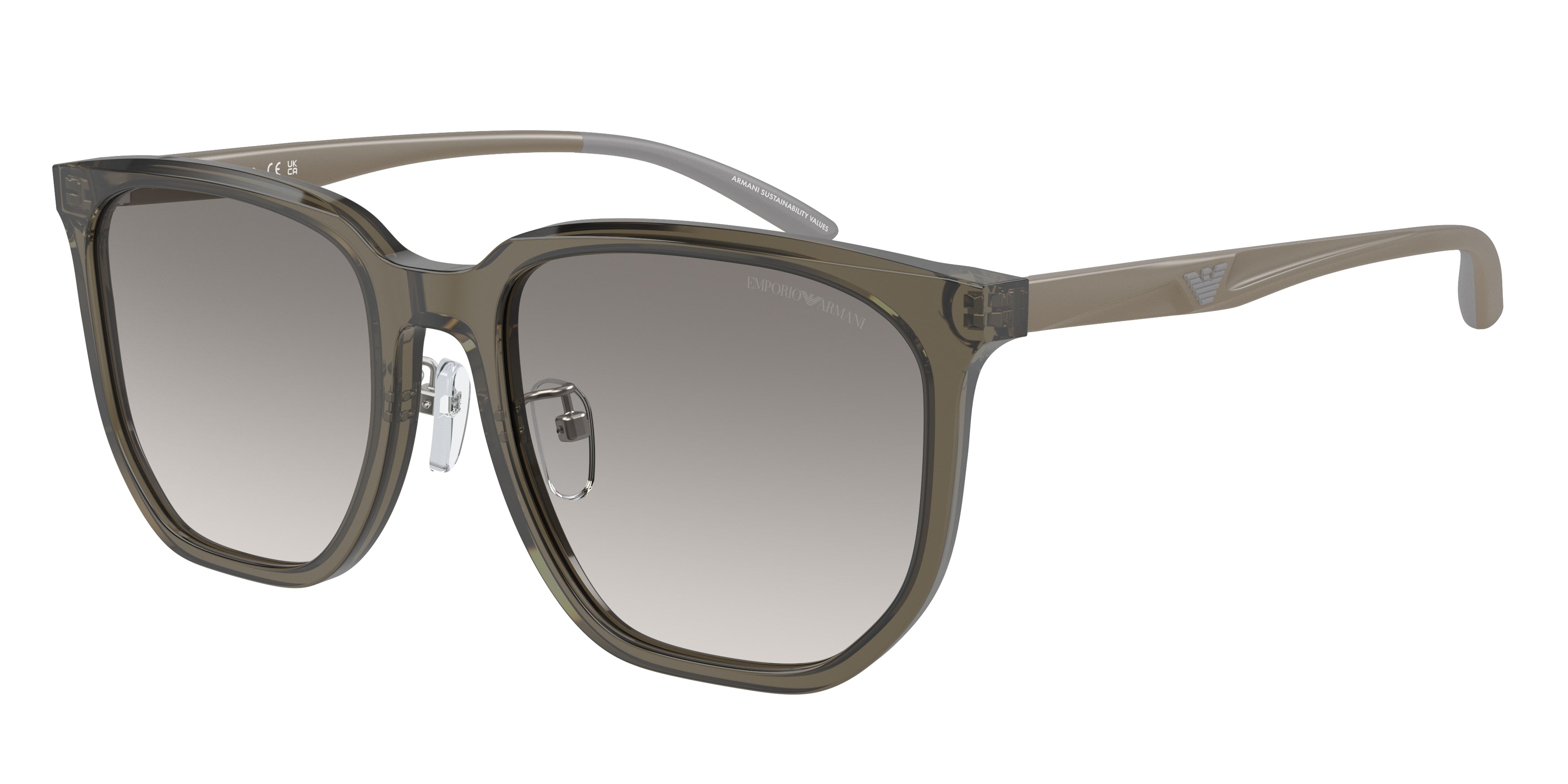 Emporio Armani EA4215D Square Sunglasses  50296I-Shiny Transparent Grey 56-145-19 - Color Map Grey