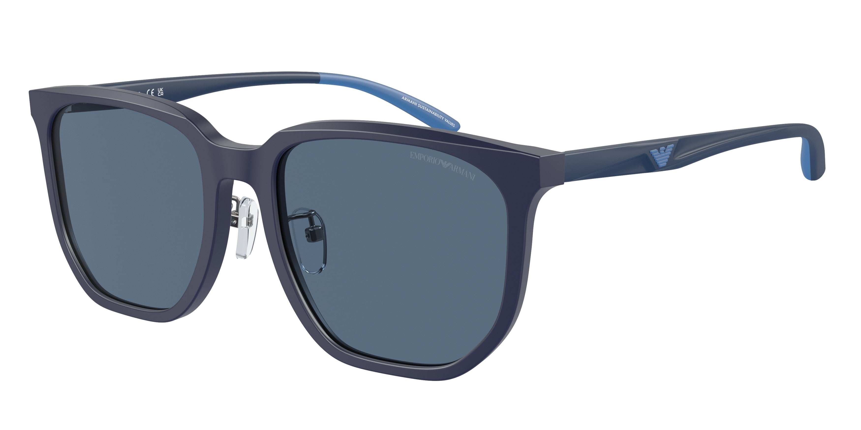 Emporio Armani EA4215D Square Sunglasses  508880-Matte Blue 56-145-19 - Color Map Blue