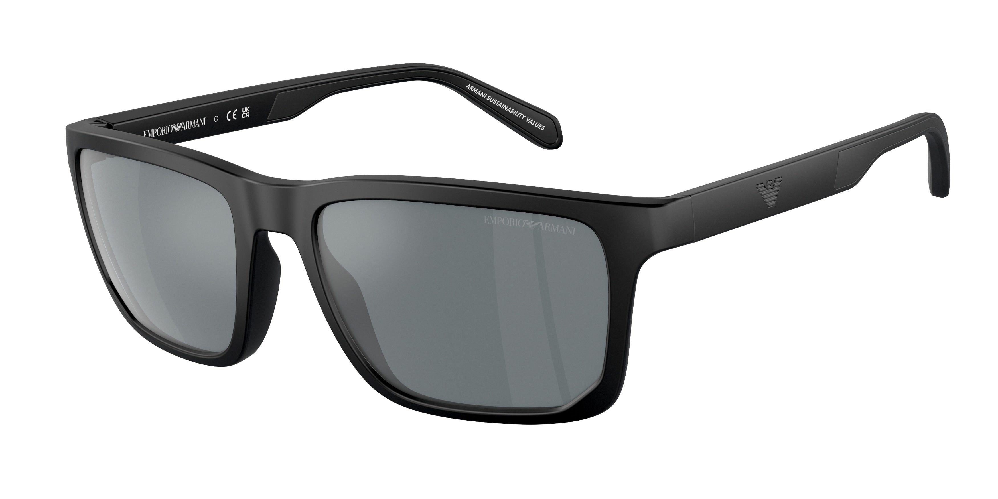 Emporio Armani EA4219F Rectangle Sunglasses  50016G-Matte Black 58-145-18 - Color Map Black