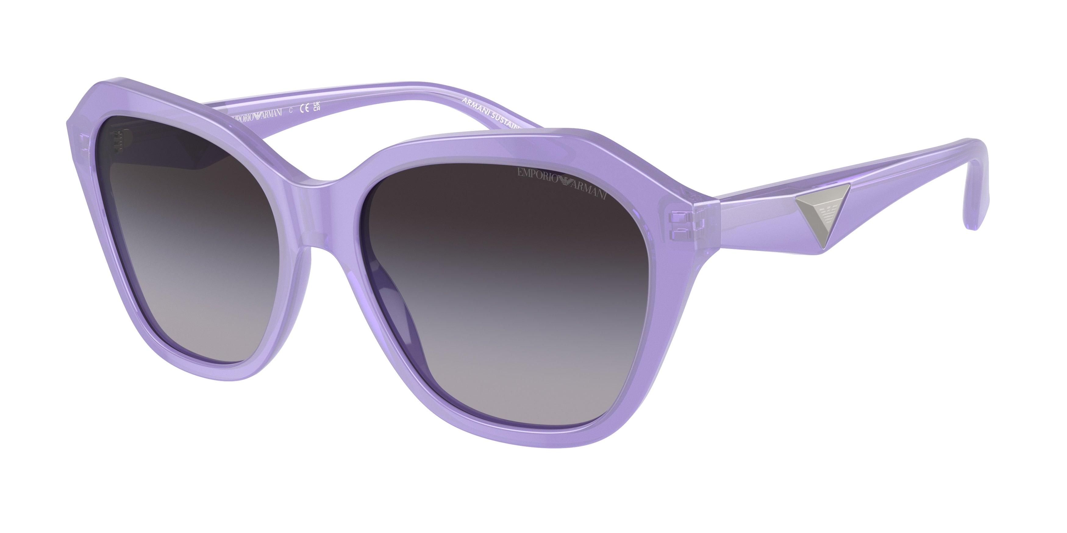 Emporio Armani EA4221 Irregular Sunglasses  61178G-Shiny Opaline Violet 56-140-17 - Color Map Violet