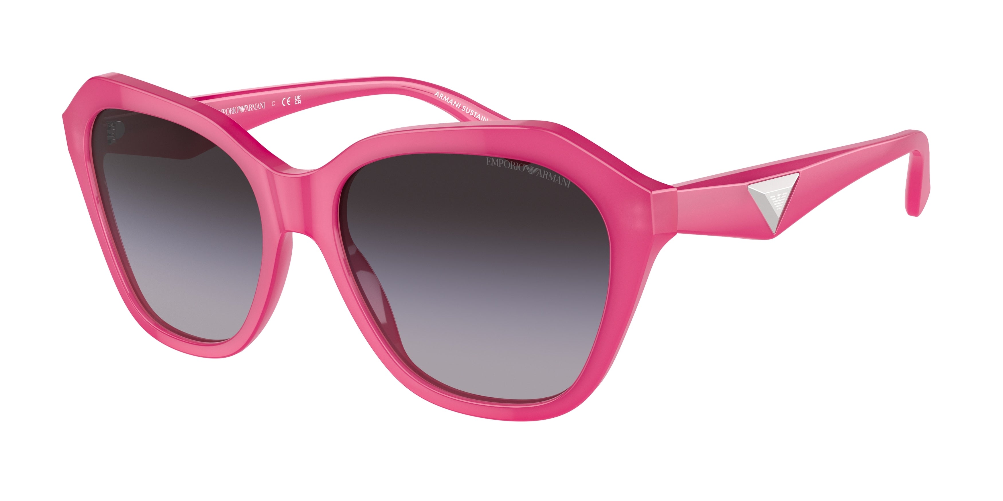 Emporio Armani EA4221 Irregular Sunglasses  61188G-Shiny Opaline Fuchsia 56-140-17 - Color Map Pink