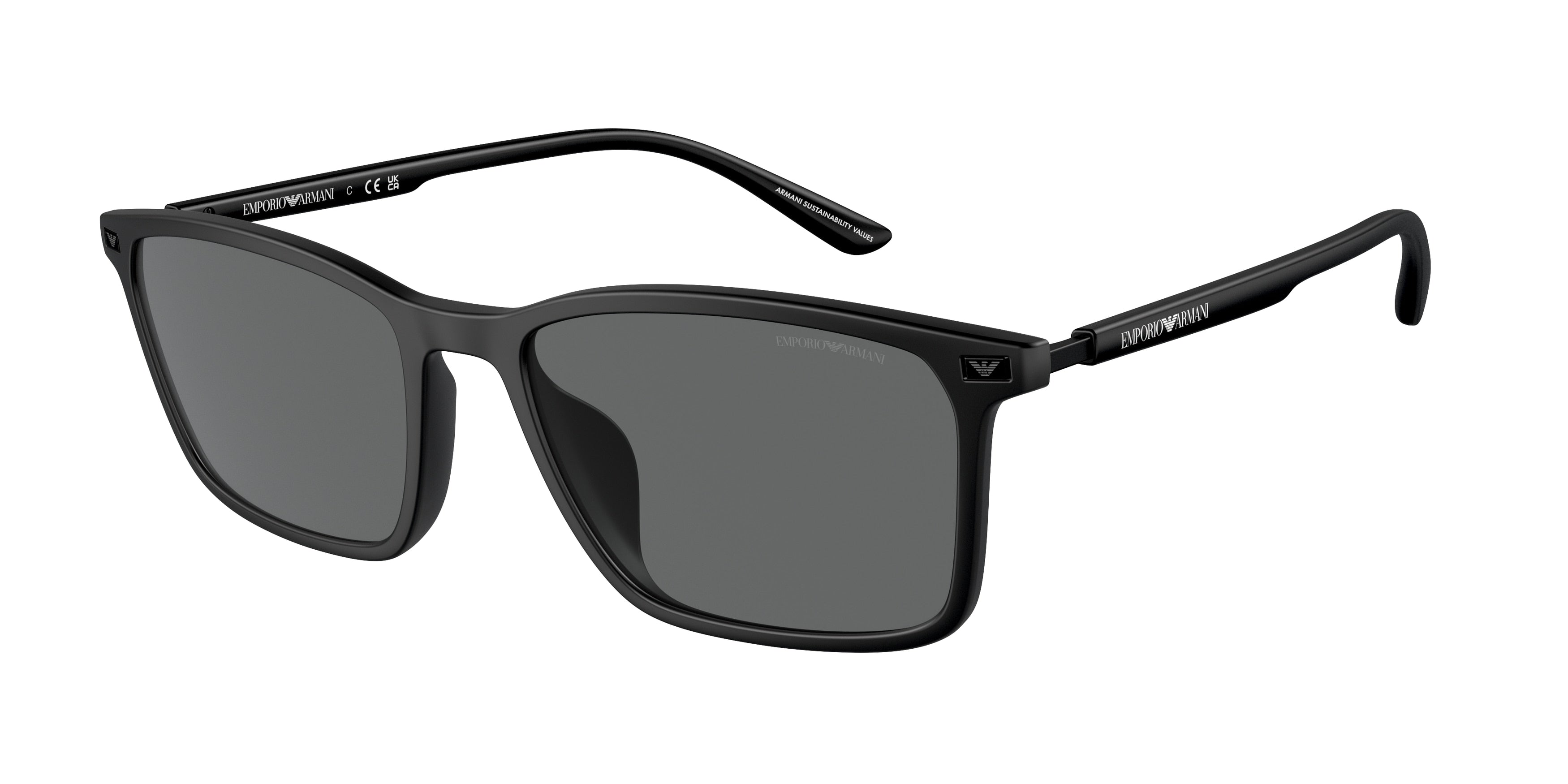 Emporio Armani EA4223U Rectangle Sunglasses  500187-Matte Black 56-145-18 - Color Map Black