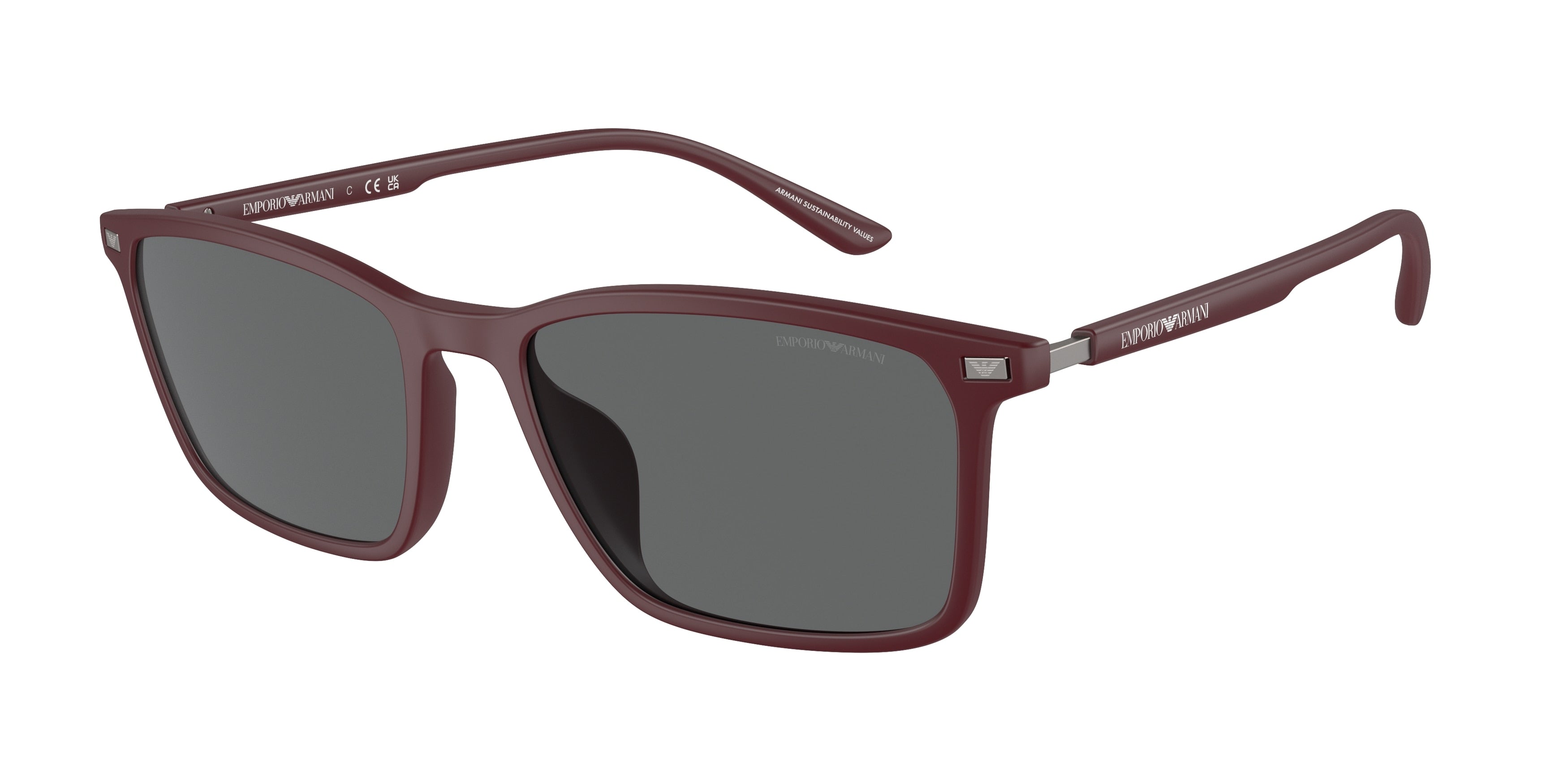 Emporio Armani EA4223U Rectangle Sunglasses  526187-Matte Bordeaux 56-145-18 - Color Map Red