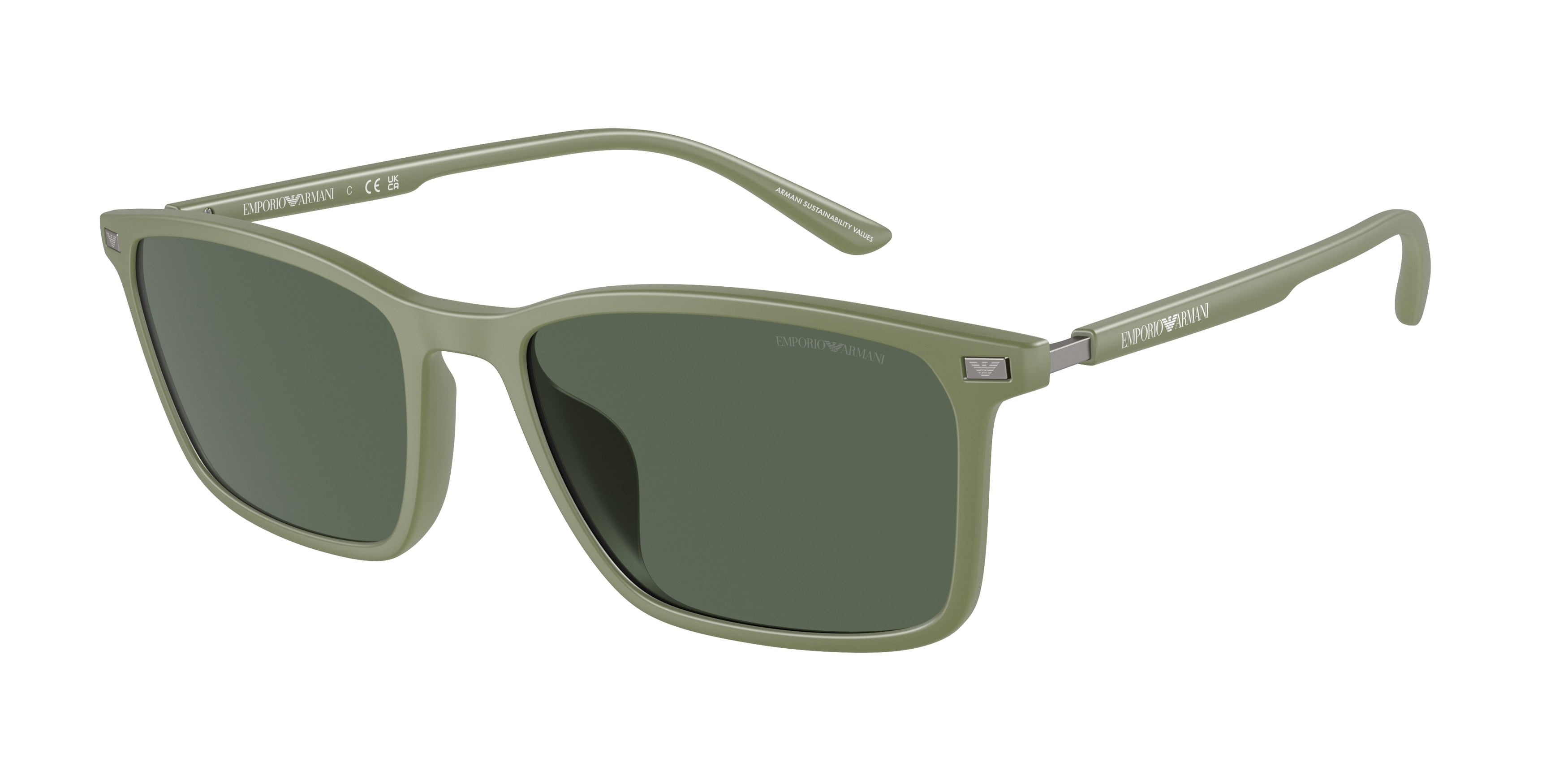 Emporio Armani EA4223U Rectangle Sunglasses  542471-Matte Green 56-145-18 - Color Map Green