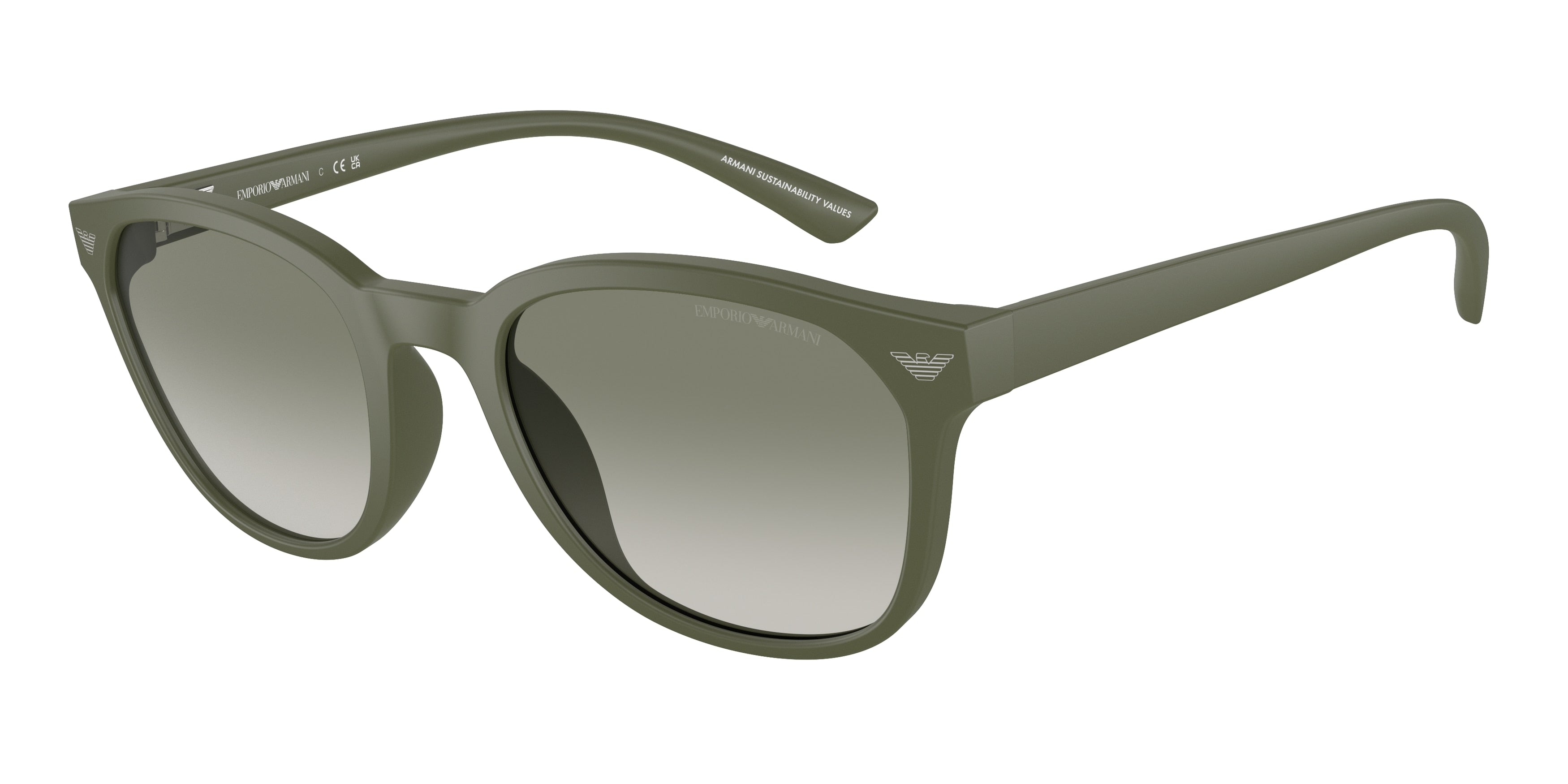 Emporio Armani EA4225U Phantos Sunglasses  60998E-Matte Green 53-145-20 - Color Map Green