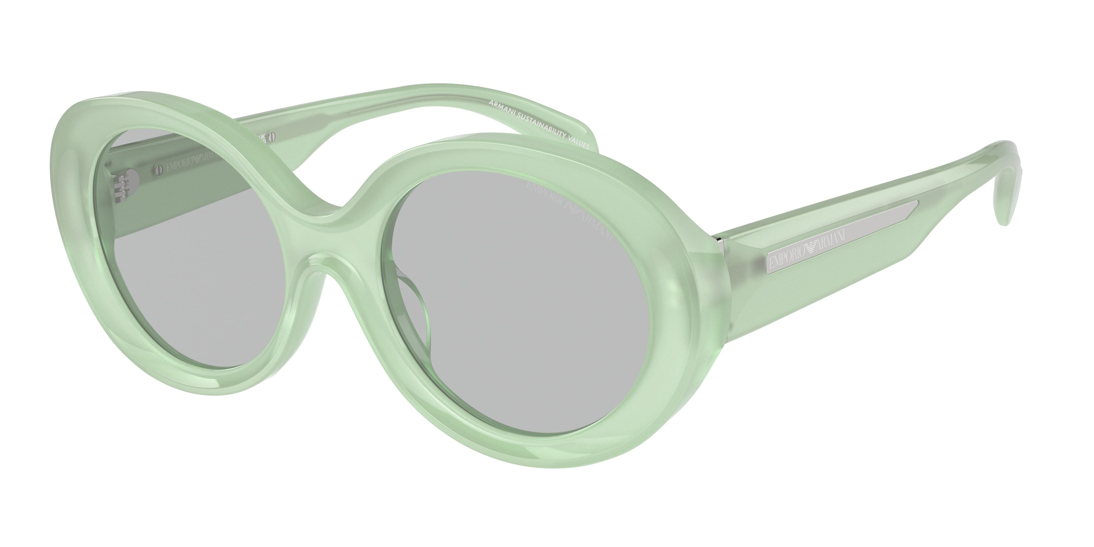 Emporio Armani EA4231U Oval Sunglasses  615487-Opal Green Mint 53-140-20 - Color Map Green