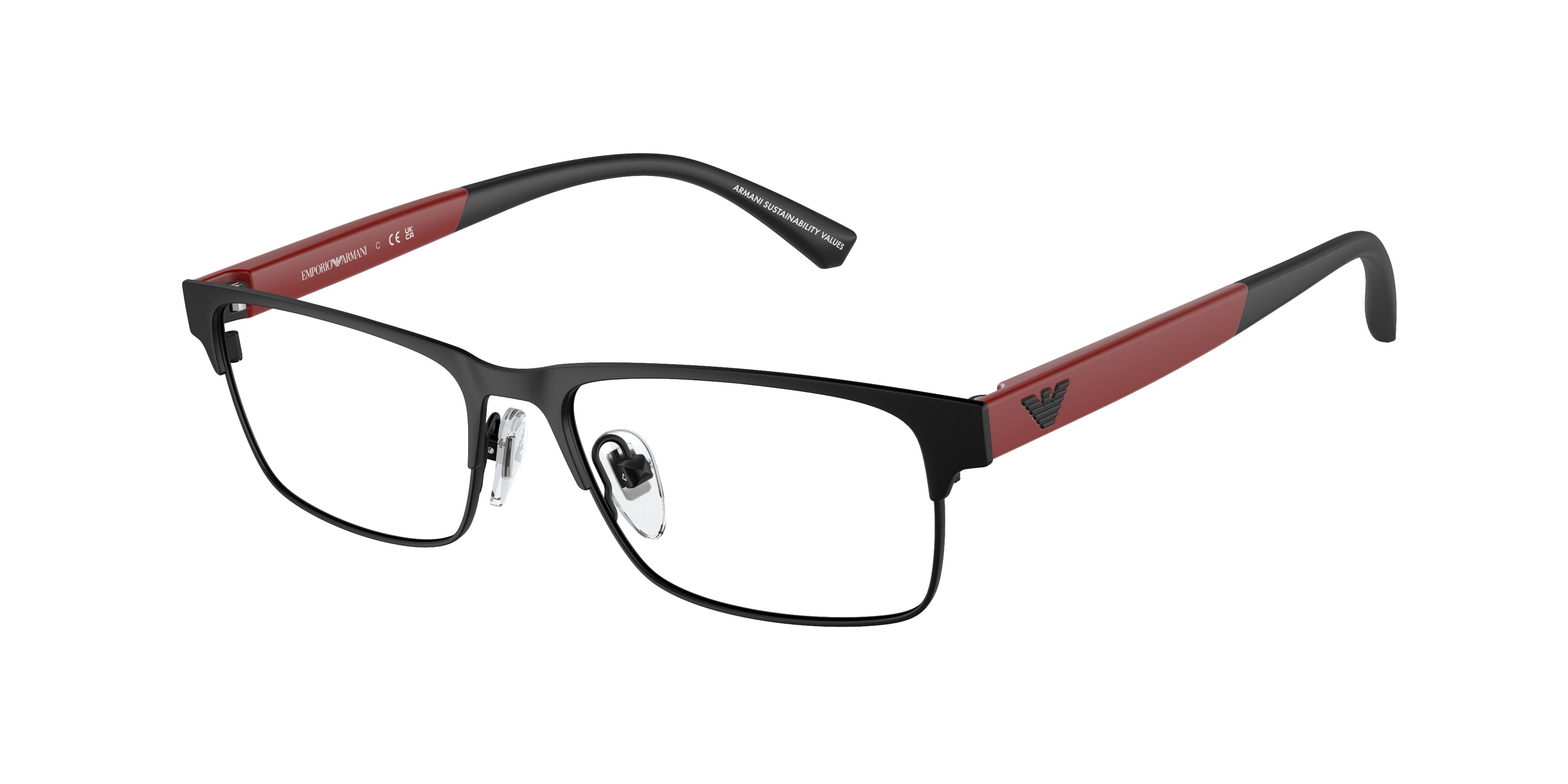 Emporio Armani Kids EK1001 Rectangle Eyeglasses  3001-Matte Black 49-125-15 - Color Map Black