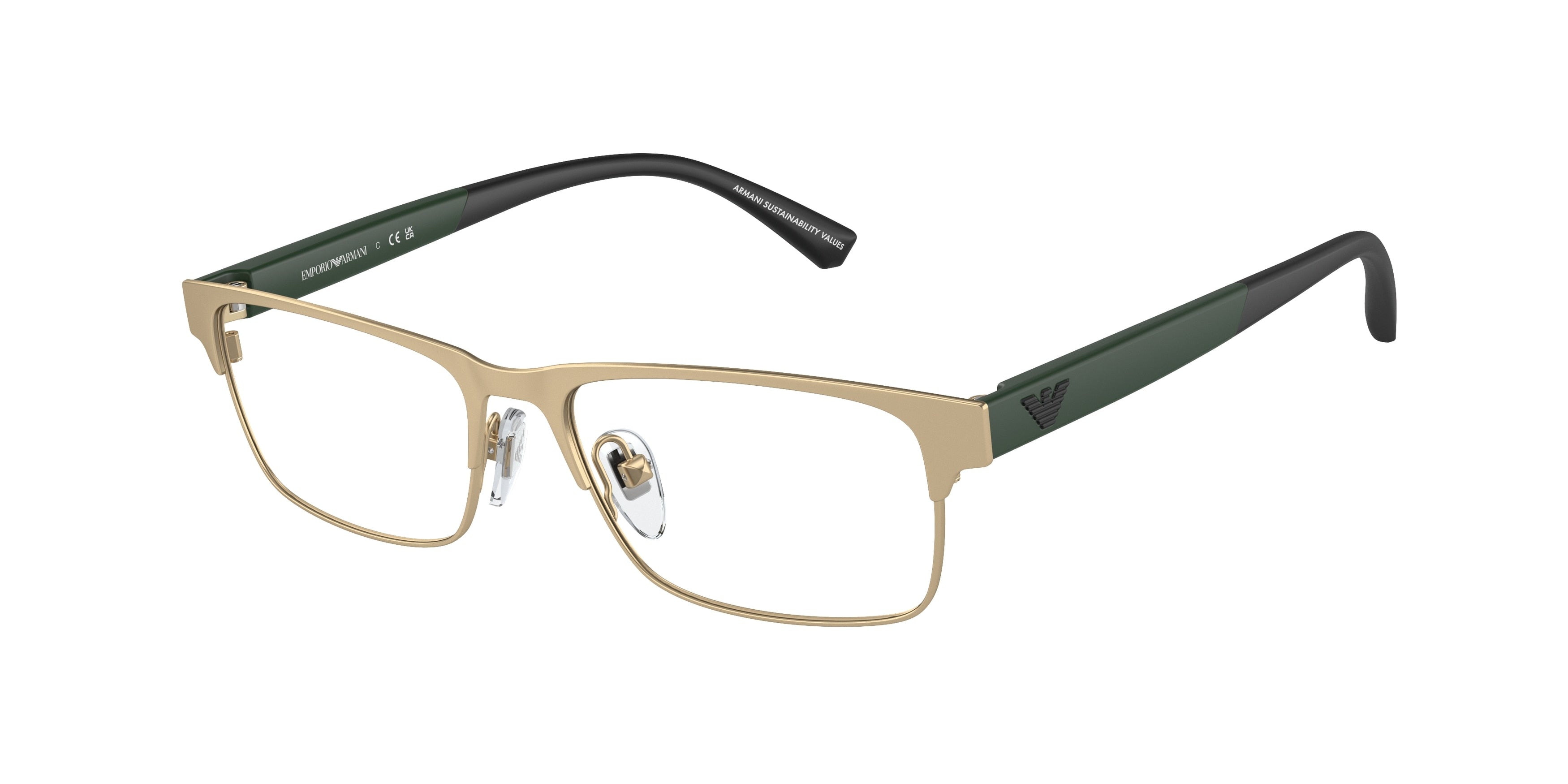 Emporio Armani Kids EK1001 Rectangle Eyeglasses  3002-Matte Pale Gold 49-125-15 - Color Map Gold