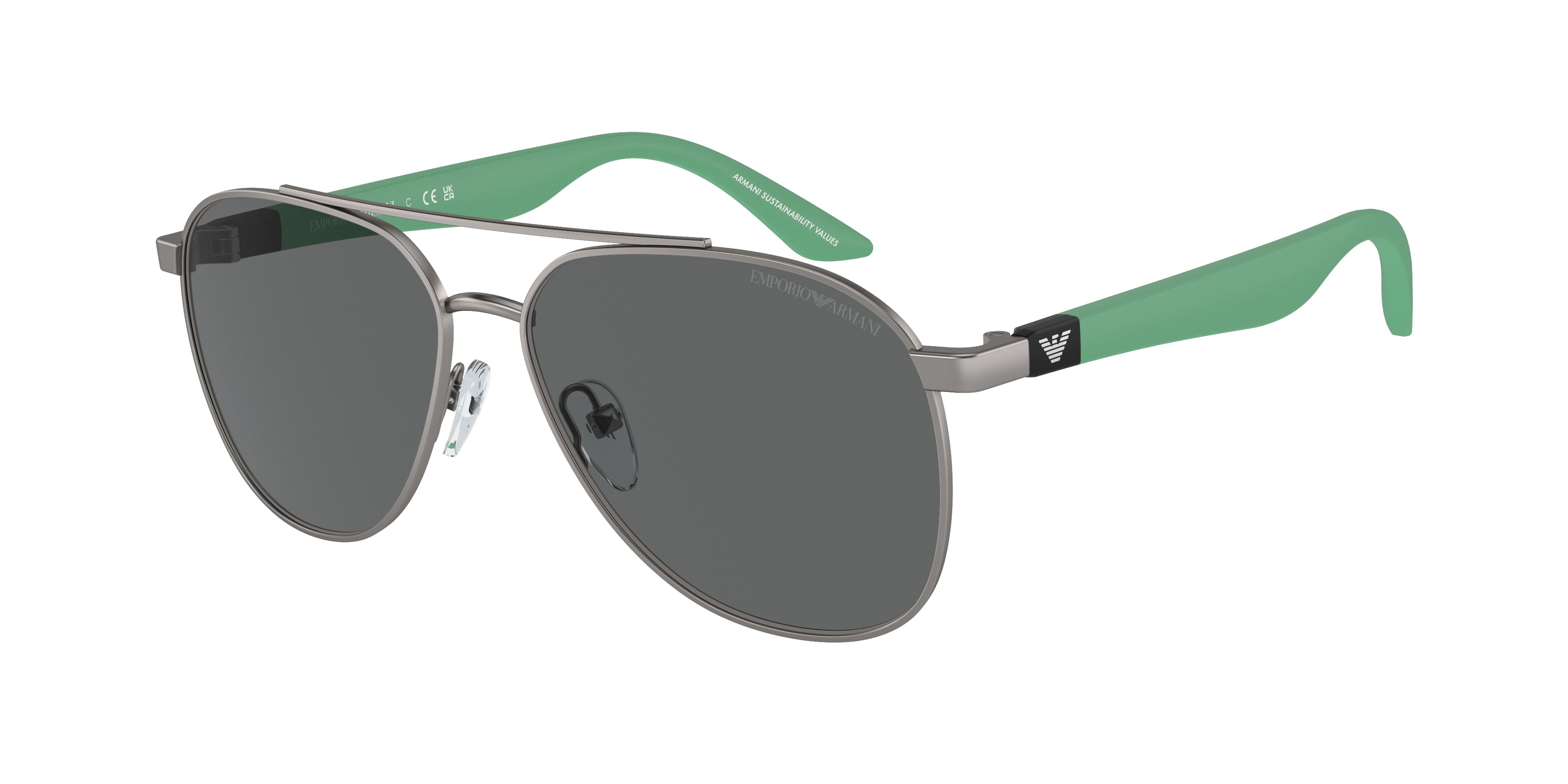 Emporio Armani Kids EK2001 Pilot Sunglasses  300387-Matte Gunmetal 53-130-13 - Color Map Grey