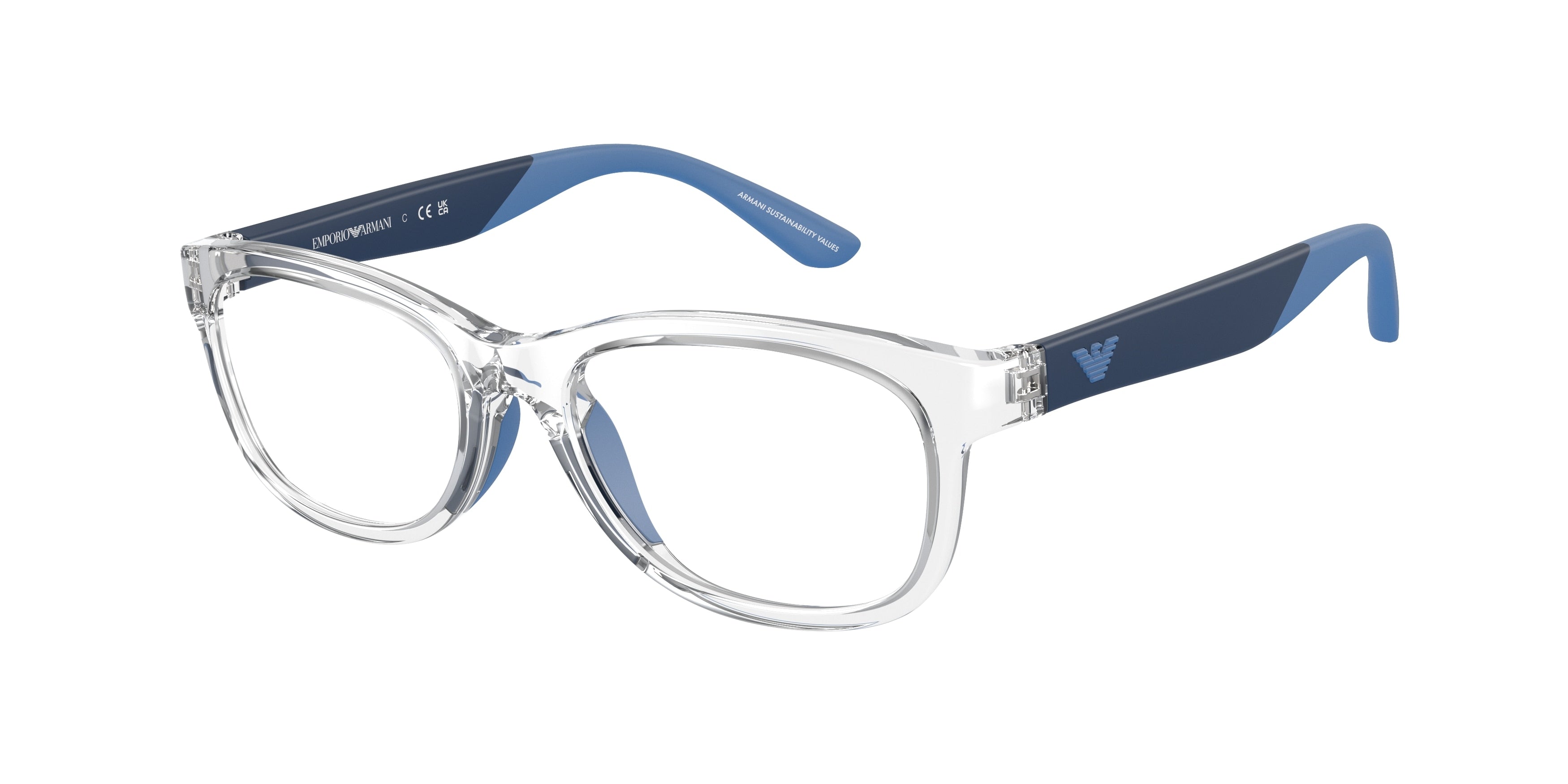 Emporio Armani Kids EK3001F Pillow Eyeglasses  5371-Shiny Crystal 49-125-16 - Color Map Transparent