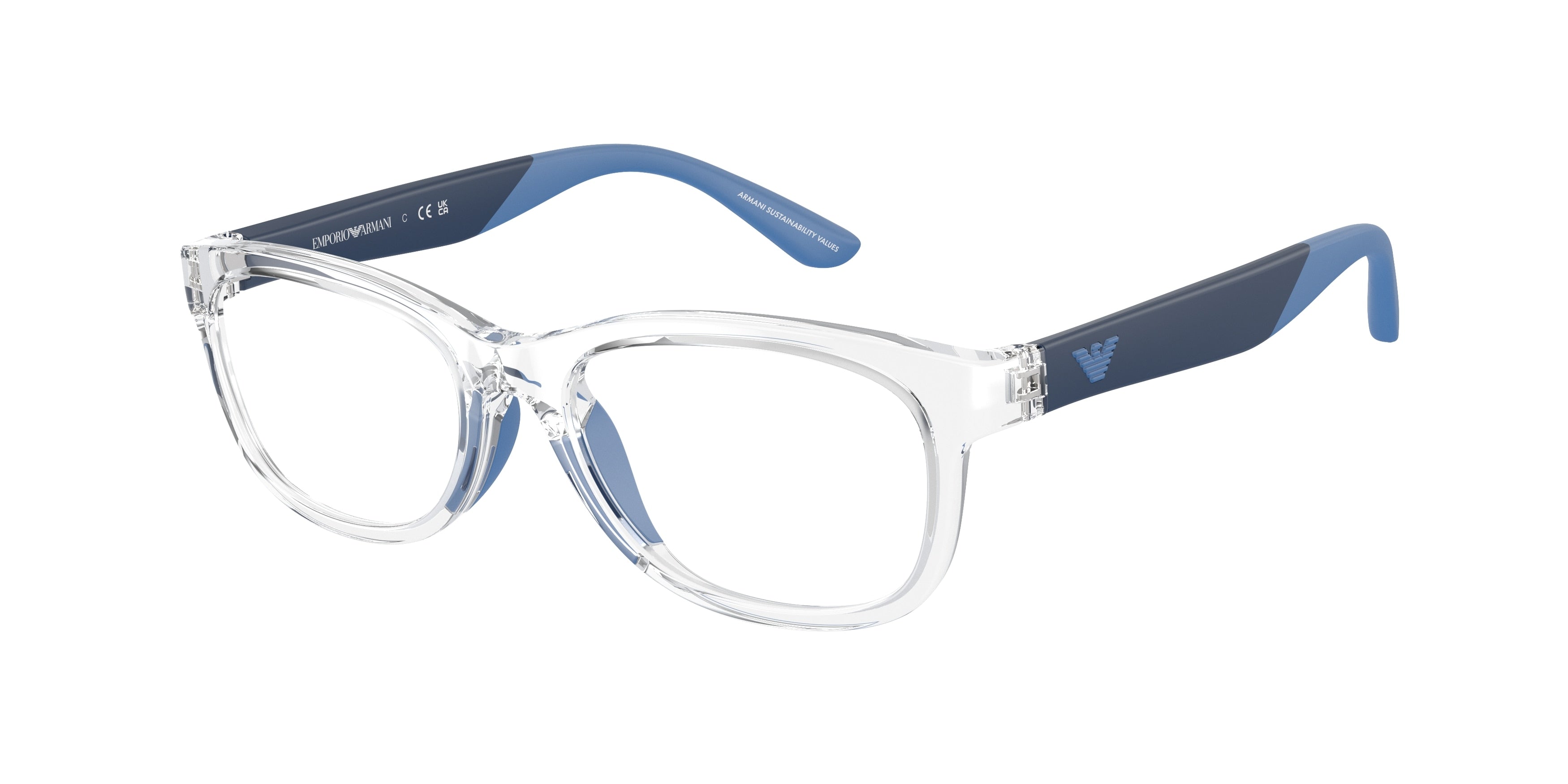 Emporio Armani Kids EK3001 Pillow Eyeglasses  5893-Shiny Crystal 49-125-16 - Color Map Transparent