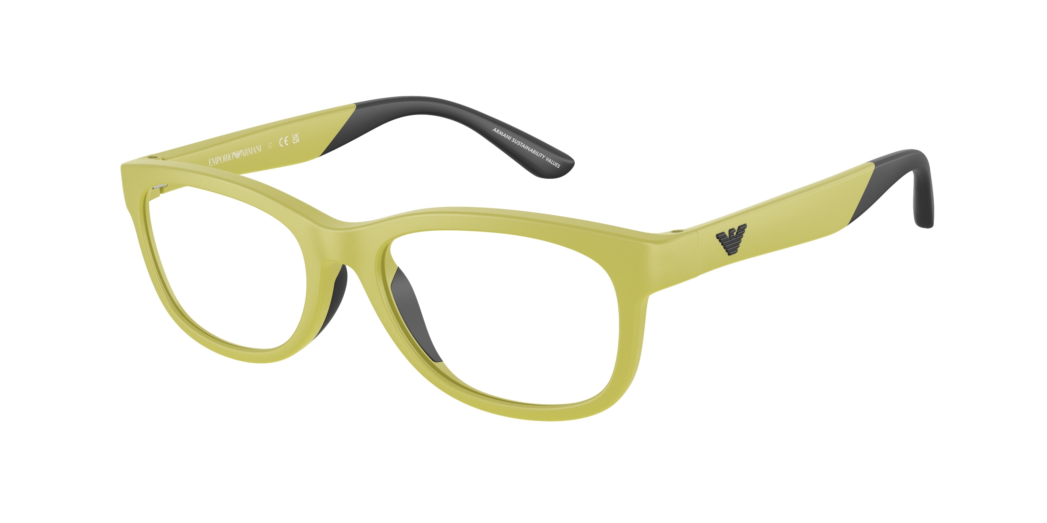 Emporio Armani Kids EK3001 Pillow Eyeglasses  6010-Matte Lime 49-125-16 - Color Map Yellow