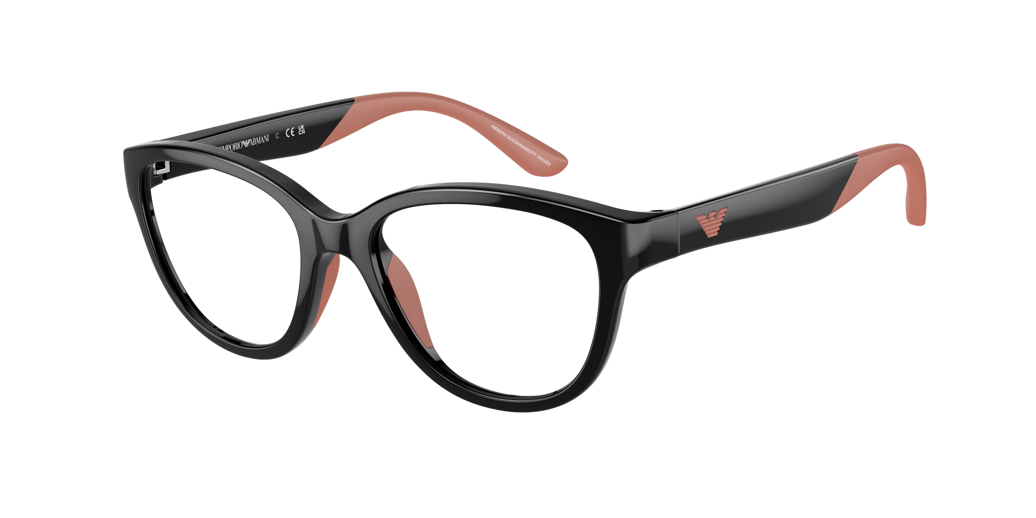 Emporio Armani Kids EK3002 Cat Eye Eyeglasses  5017-Shiny Black 47-125-16 - Color Map Black